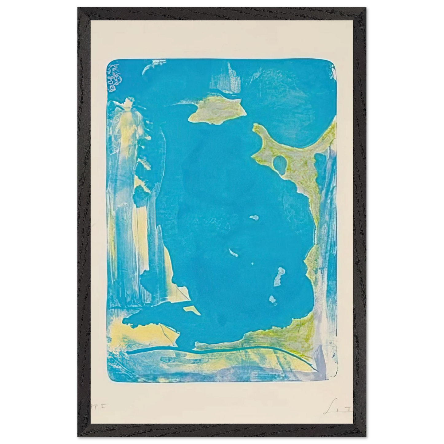 Helen Frankenthaler - Reflections IV - 1995 Wall art - 50x70 cm / 20x28 Inches - Premium Wooden Framed Poster With Fine Art Paper - Black frame