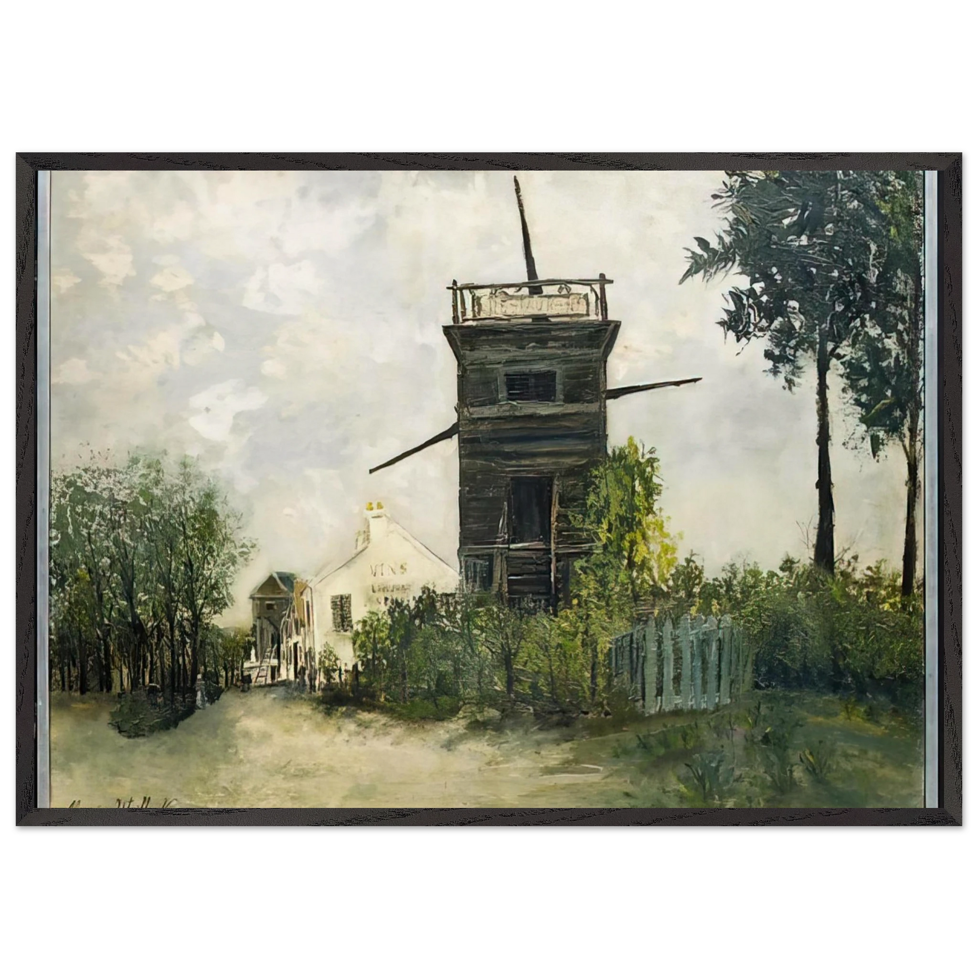 THE WINDMILL AT SANNOIS 1912 - Maurice Utrillo Framed Art Print – Black Wooden Frame - Default Title - -Framed Art Print