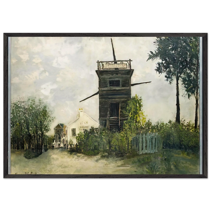 THE WINDMILL AT SANNOIS 1912 - Maurice Utrillo 70x100 cm / 28x40 inches Framed Art Print – Black Wooden Frame
