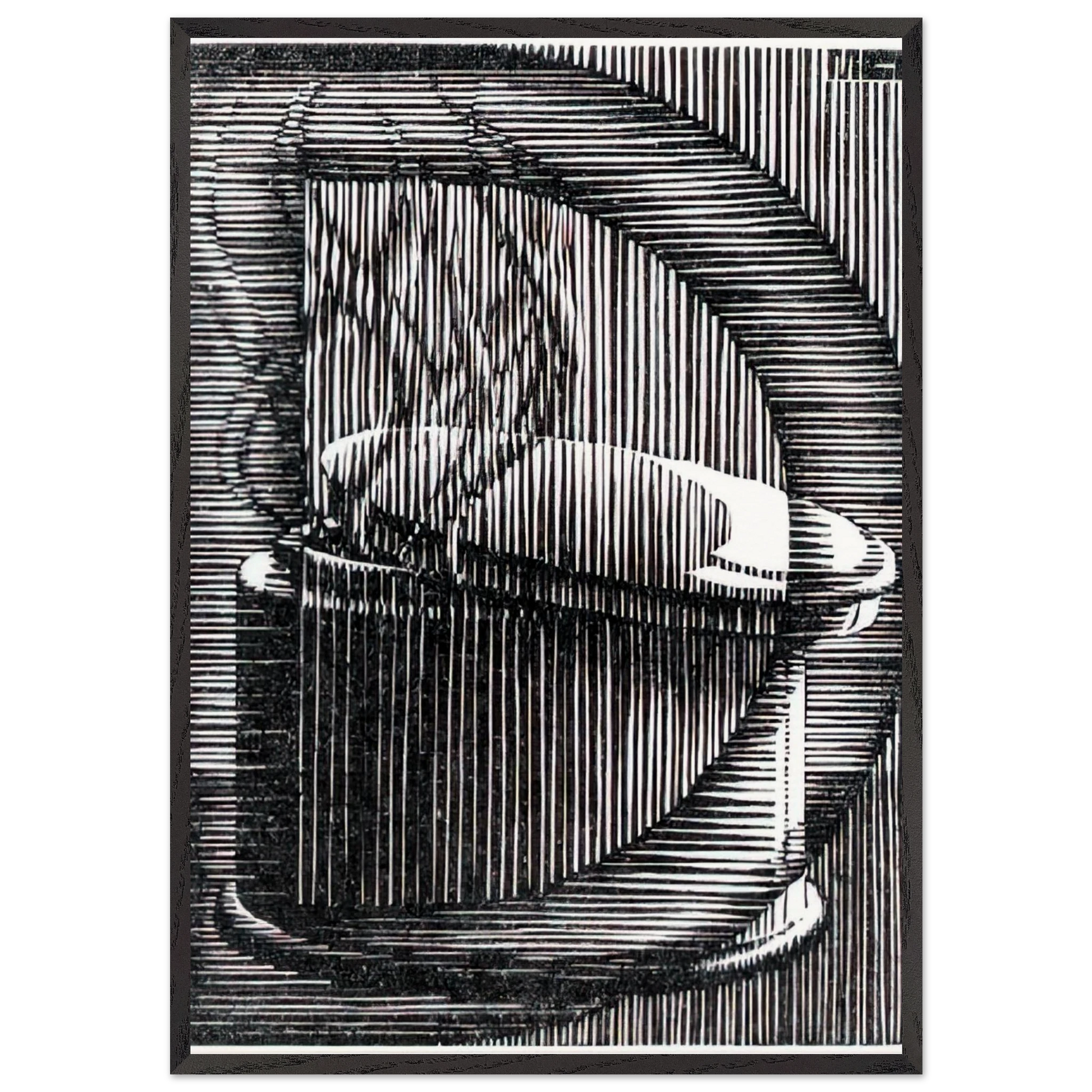 INITIAL D - MC Escher Framed Art Print – Black Wooden Frame - Default Title - -Framed Art Print