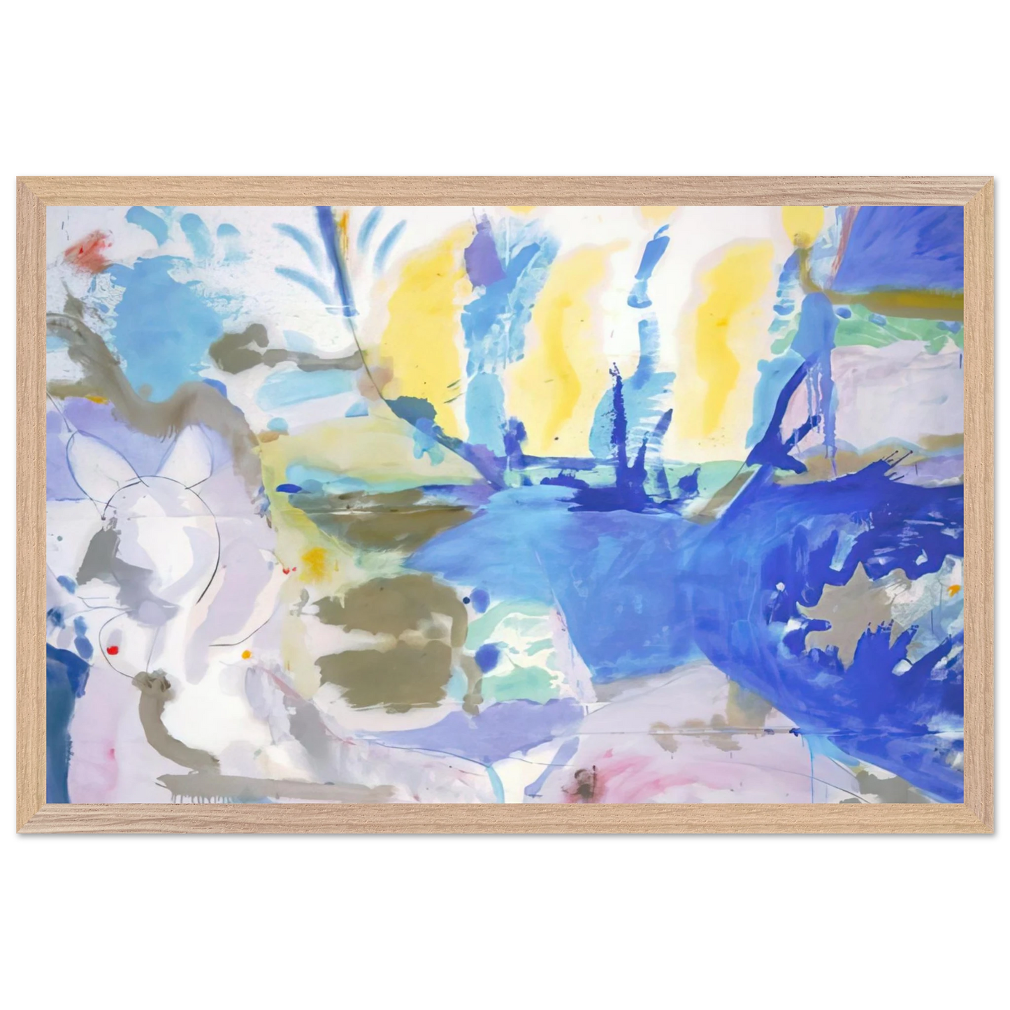 Helen Frankenthaler - Basque Beach - 1958 Wall art - A1 (59.4 x 84.1  cm) - Premium Wooden Framed Poster With Fine Art Paper - White frame