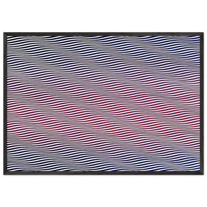 CATARACT 3 1967 - Bridget Riley 70x100 cm / 28x40 inches Framed Art Print – Black Wooden Frame