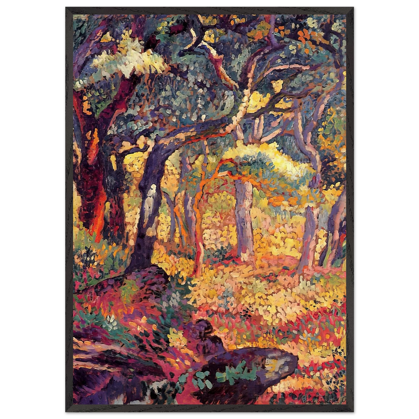 Study for The Clearing - Henri-Edmond Cross 70x100 cm / 28x40 inches Framed Art Print – Black Wooden Frame