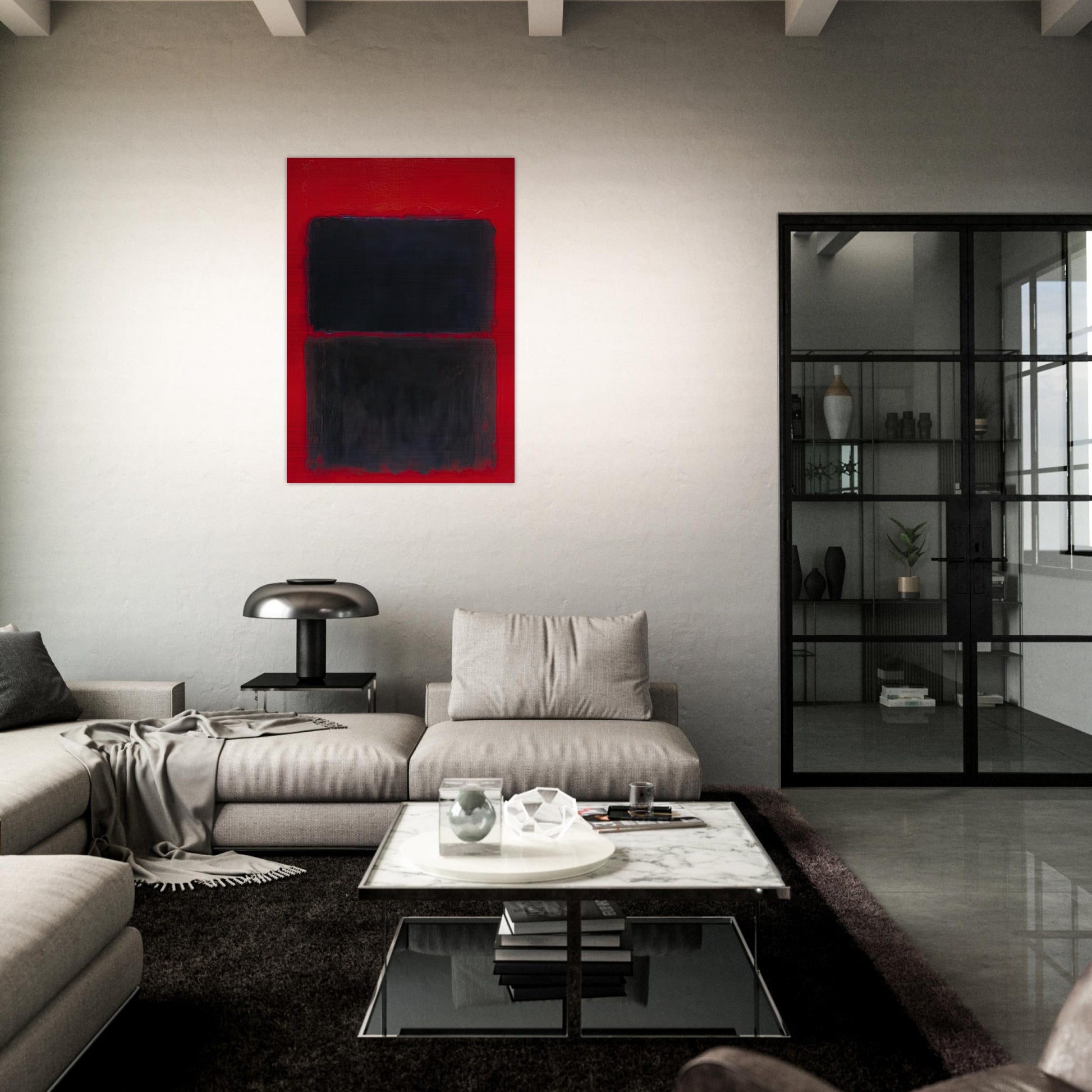 Light Red Over Black - 1957 - Mark Rothko Brushed Aluminum Print - 70x100 cm / 28x40 inches | Mark Rothko Aluminum Print | Mark Rothko Prints