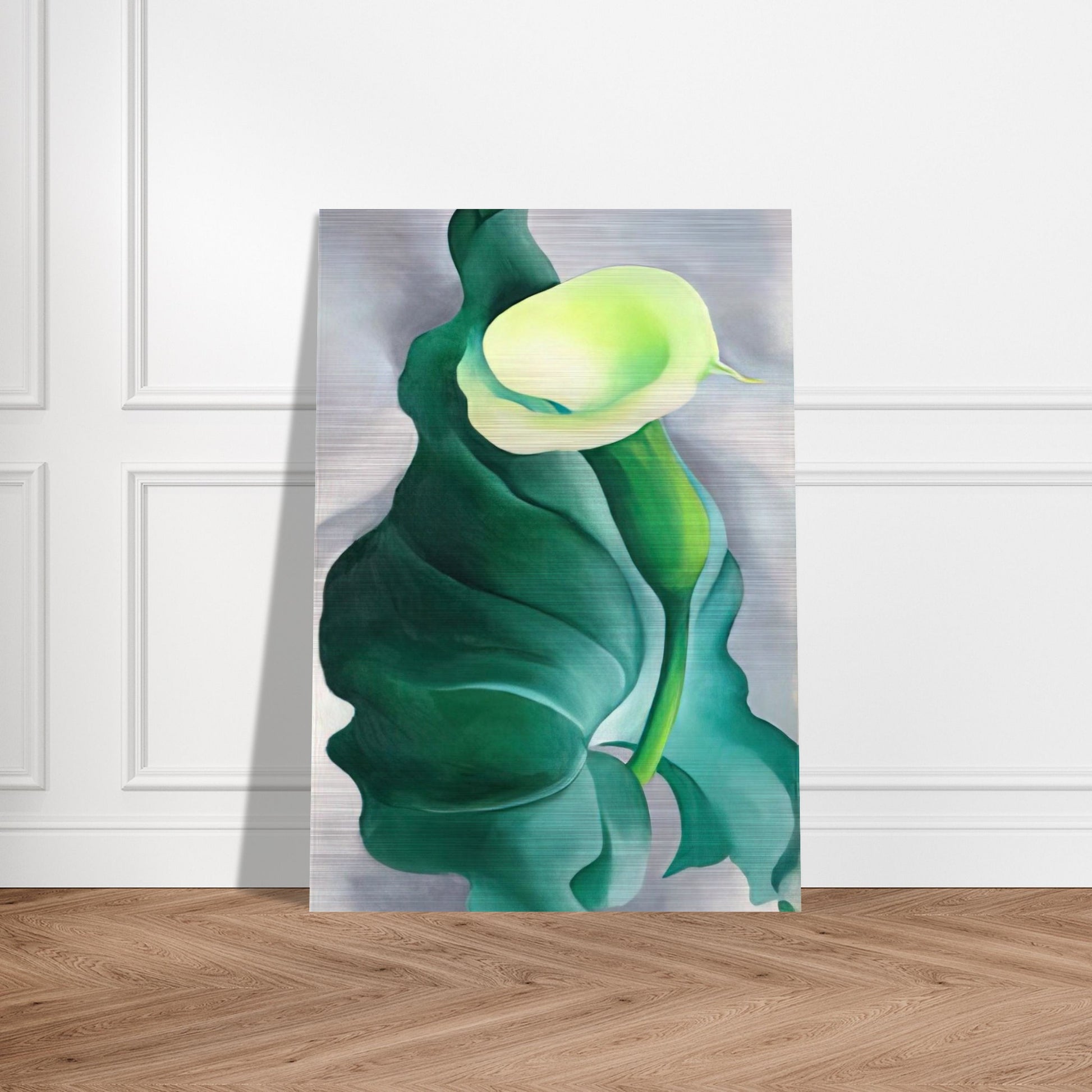 Calla Lily  Lily-Yellow No. 2  - Georgia O'Keeffe Brushed Aluminum Print - 70x100 cm / 28x40 inches | Georgia O'Keeffe Aluminum Print | Georgia O'Keeffe Prints