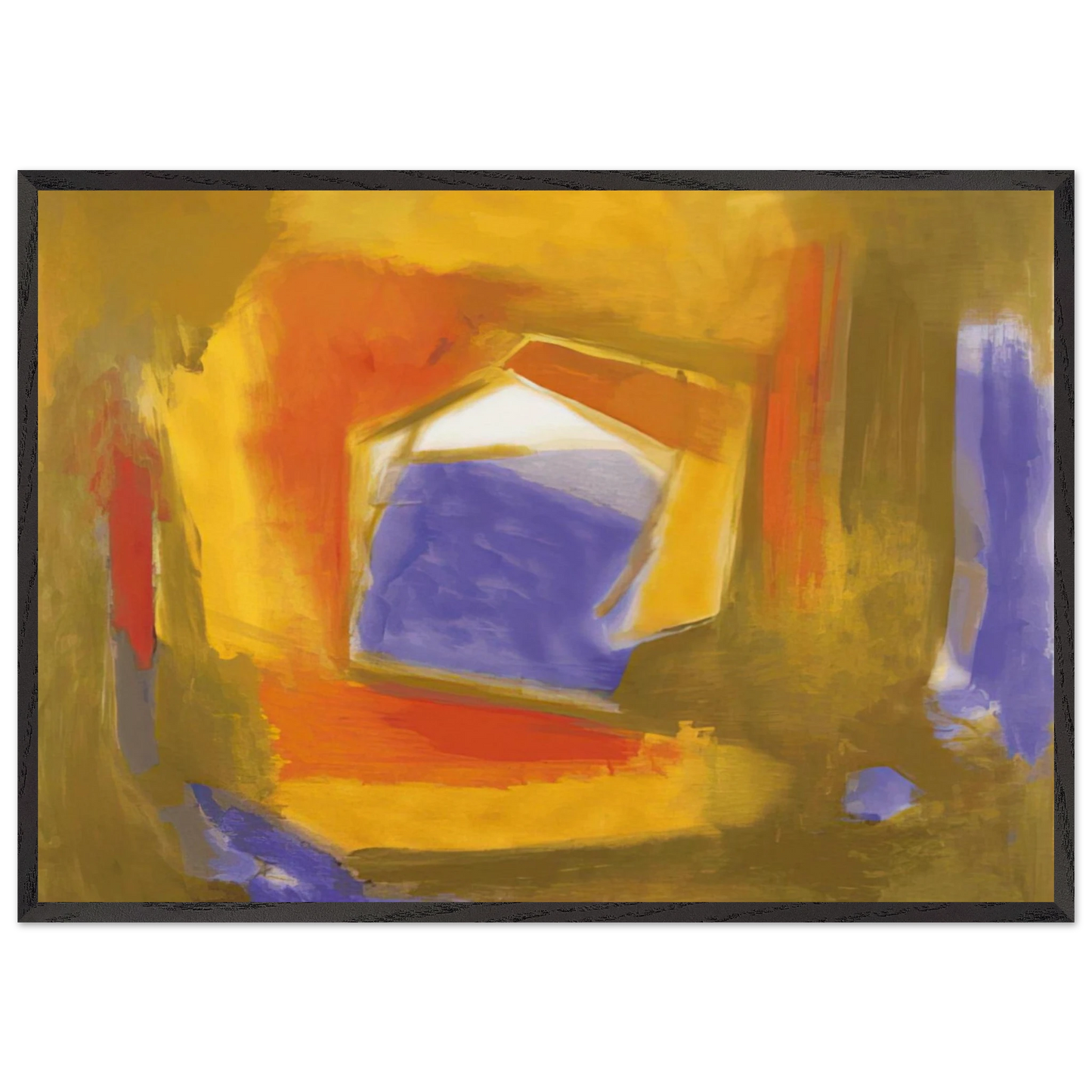 UNTITLED 1990 - Esteban Vicente Framed Art Print – Black Wooden Frame - Default Title - -Framed Art Print