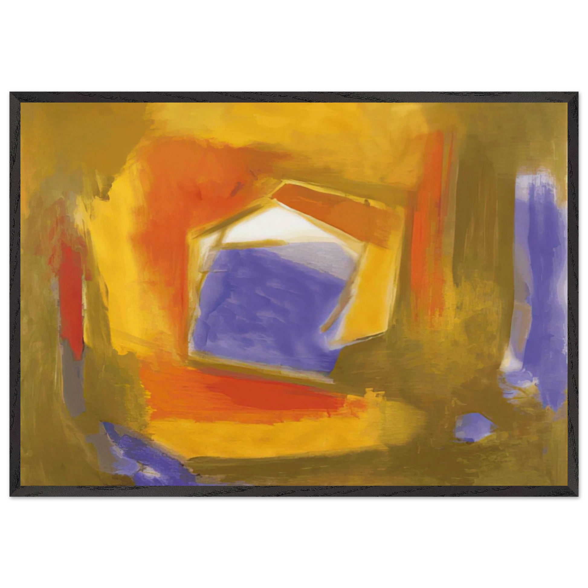 UNTITLED 1990 - Esteban Vicente Framed Art Print – Black Wooden Frame - Default Title - -Framed Art Print