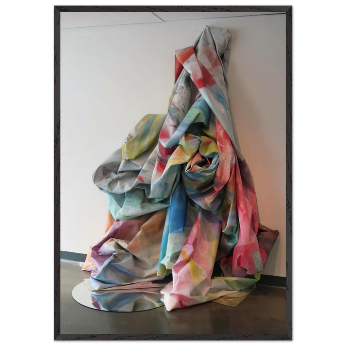 Wall Cascade with Mirror - Sam Gilliam 70x100 cm / 28x40 inches Framed Art Print – Black Wooden Frame