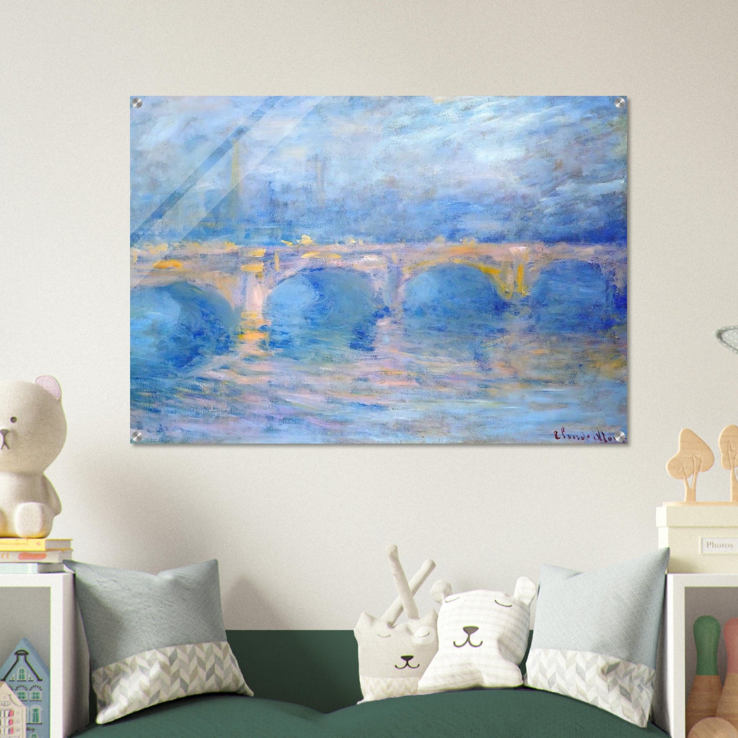 Waterloo Bridge at Sunset, Pink Effect - claude monet Acrylic Print - 70x100 cm / 28x40″ inches