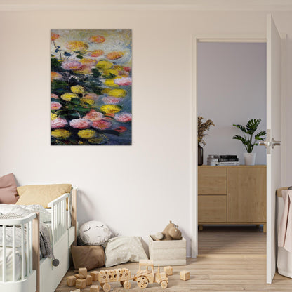 Dahlias 2 - claude monet Brushed Aluminum Print - 70x100 cm / 28x40 inches | claude monet Aluminum Print | claude monet Prints
