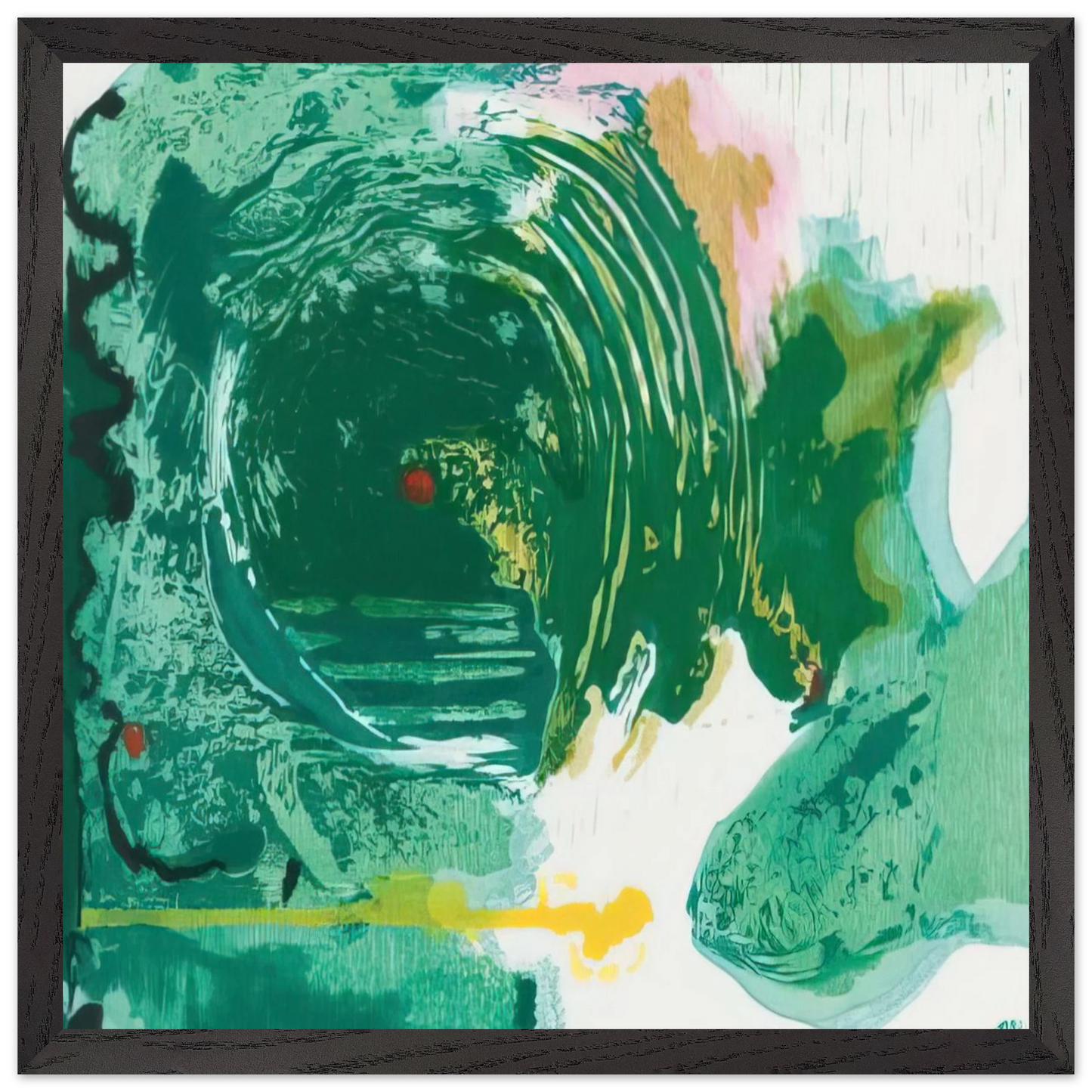 Helen Frankenthaler - Radius - 1993 Wall art - 70x70 cm / 28x28 inches - Premium Wooden Framed Poster With Fine Art Paper - White frame