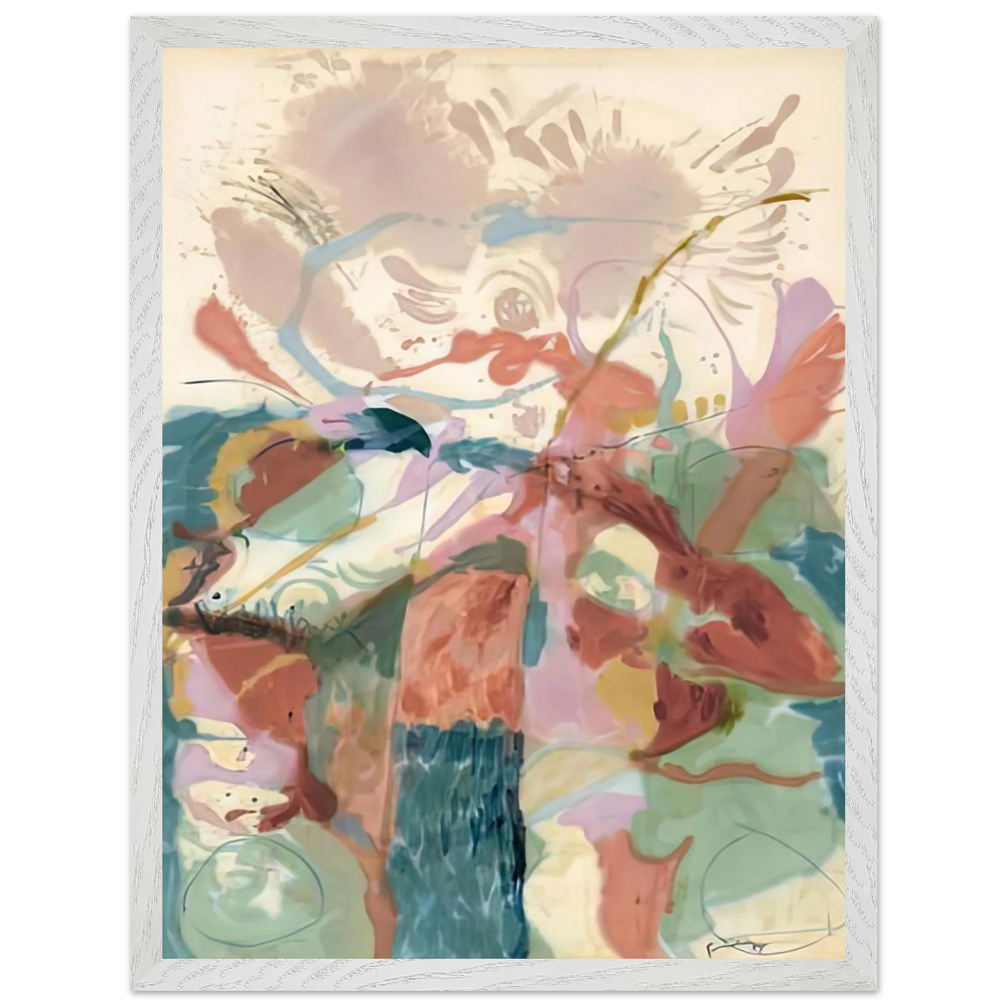 Helen Frankenthaler - Jacob's Ladder, 1957- Wall Art - 30x40 cm / 12x16 inches - Premium Wooden Framed Poster With Fine Art Paper - White frame