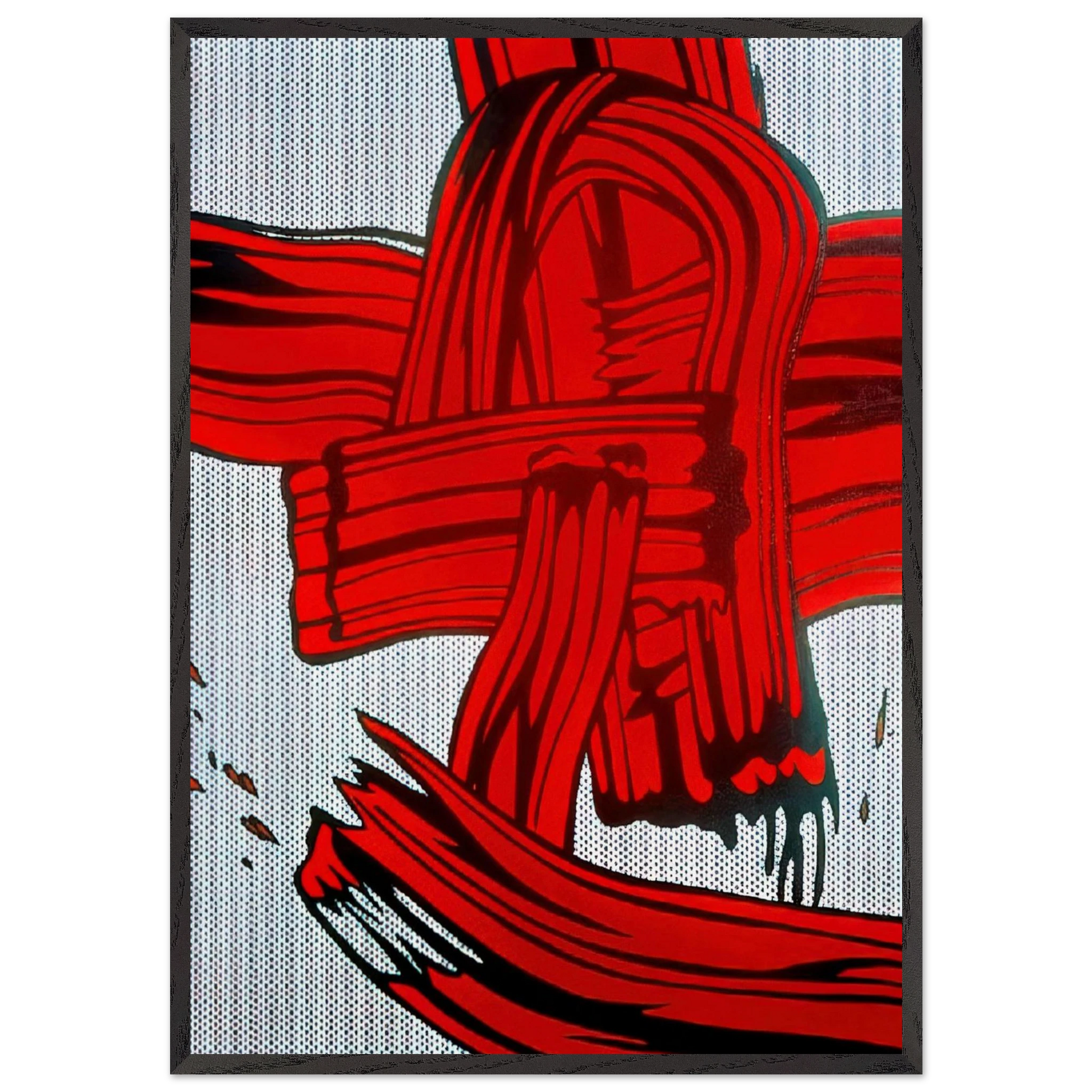 RED PAINTING BRUSHSTROKE 1965 - Roy Lichtenstein Framed Art Print – Black Wooden Frame - Default Title - -Framed Art Print