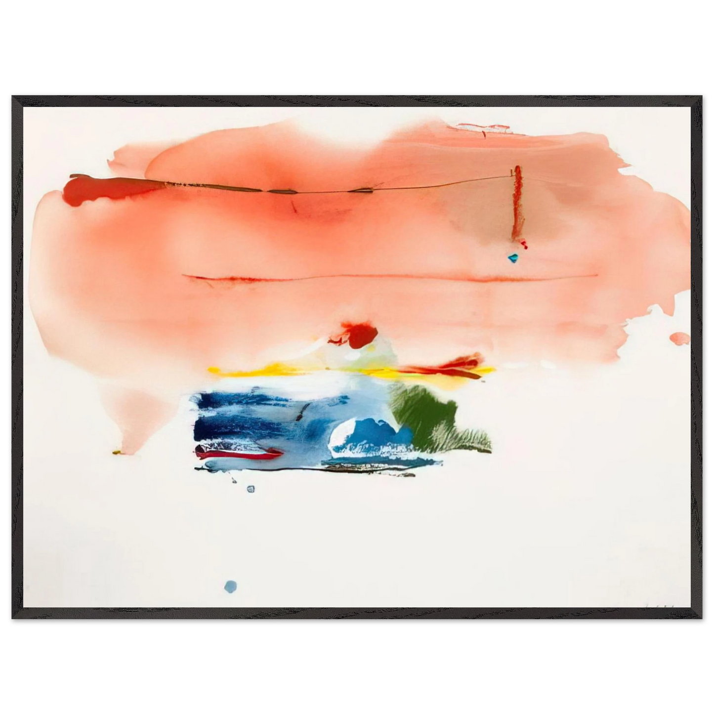 Helen Frankenthaler - Santa Fe II - 1986 Wall art - 30x40 cm / 12x16 inches - Premium Wooden Framed Poster With Fine Art Paper - Black frame