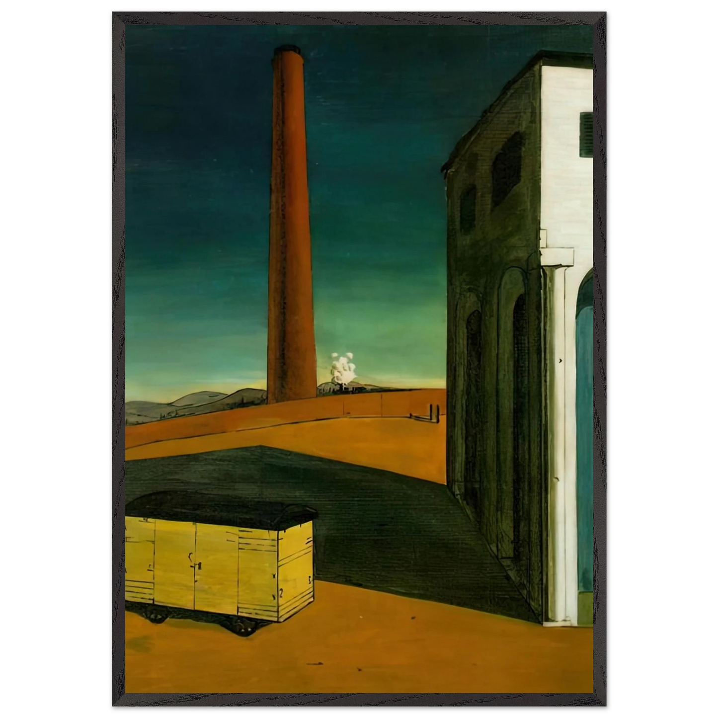 THE ANGUISH OF DEPARTURE 1914 - Giorgio de Chirico Framed Art Print – Black Wooden Frame - Default Title - -Framed Art Print