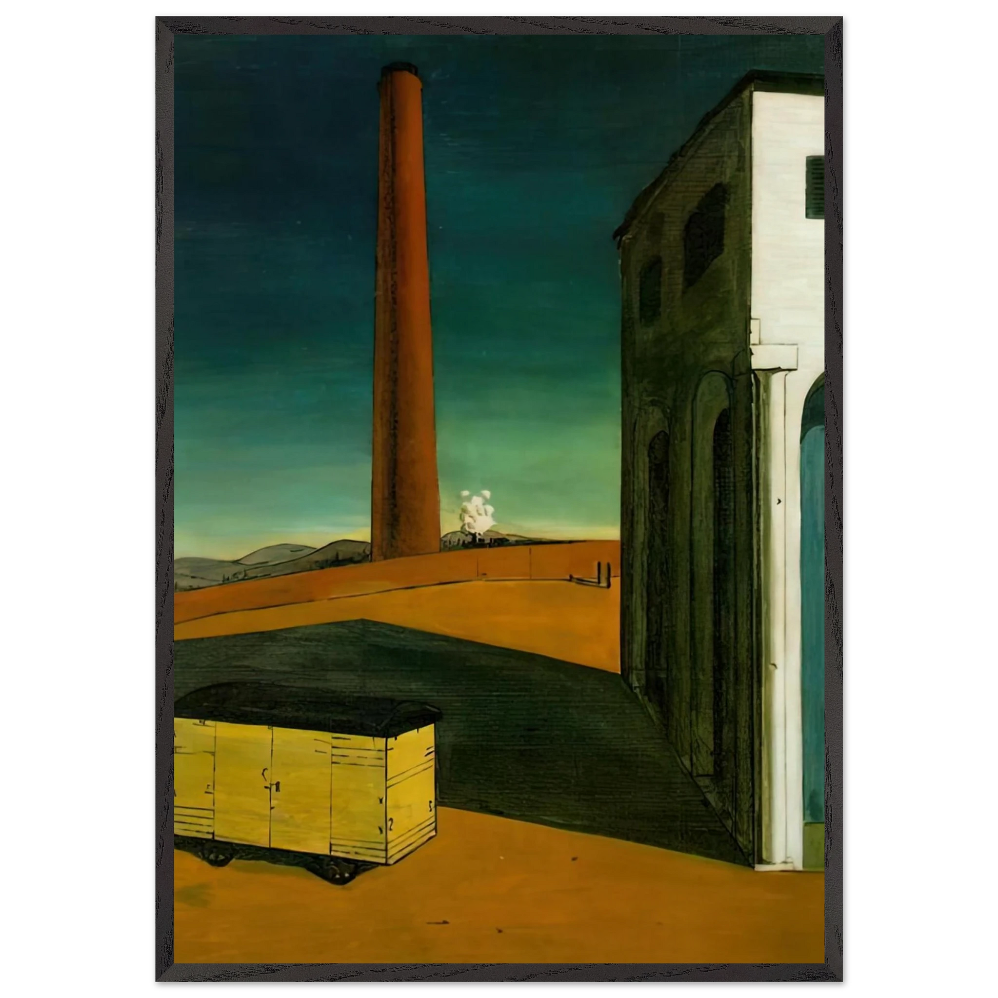 THE ANGUISH OF DEPARTURE 1914 - Giorgio de Chirico Framed Art Print – Black Wooden Frame - Default Title - -Framed Art Print