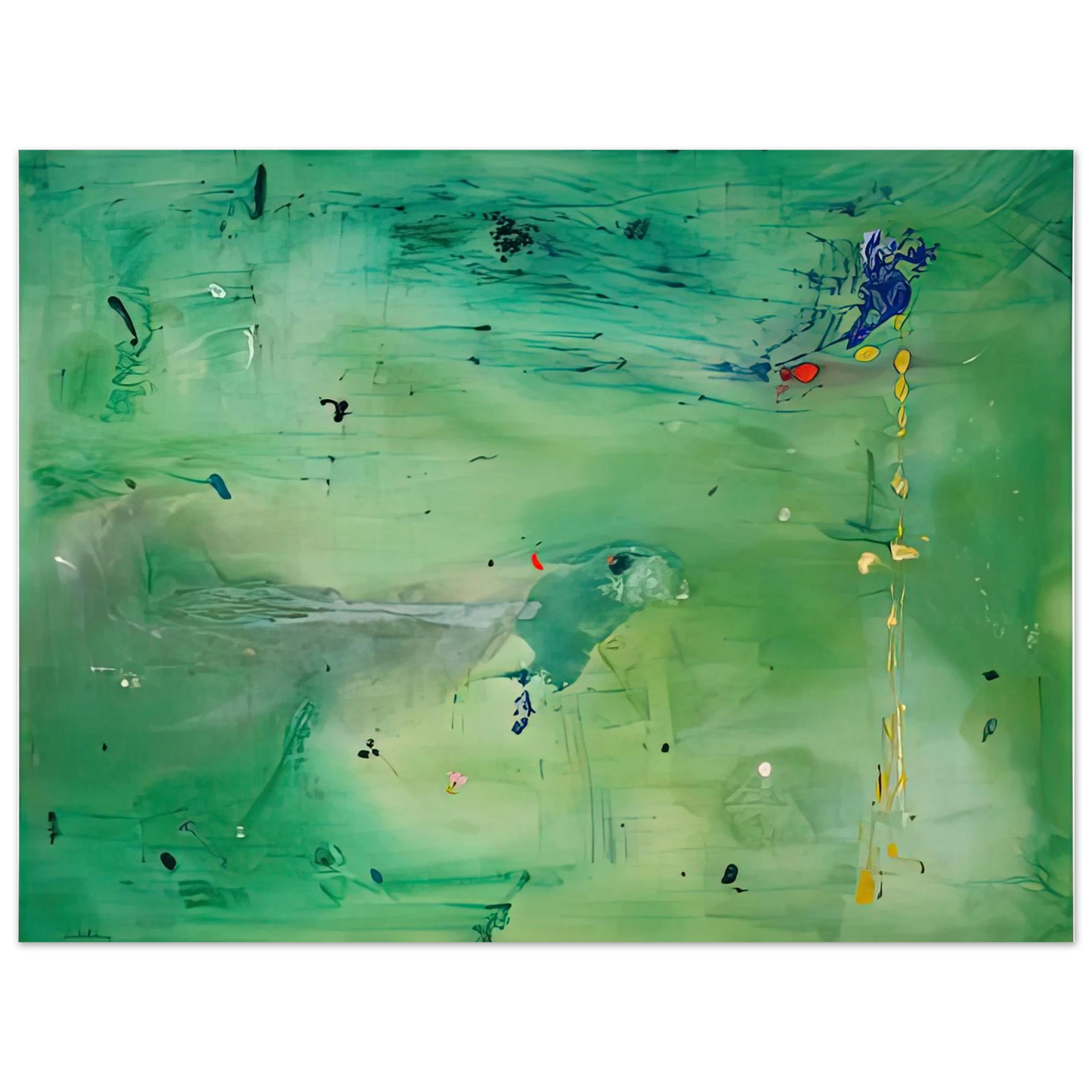 Helen Frankenthaler - A Green Thought in a Green Shade, 1981- Wall Art - 21x29.7 cm / 8x12" - Fine Art Poster - -