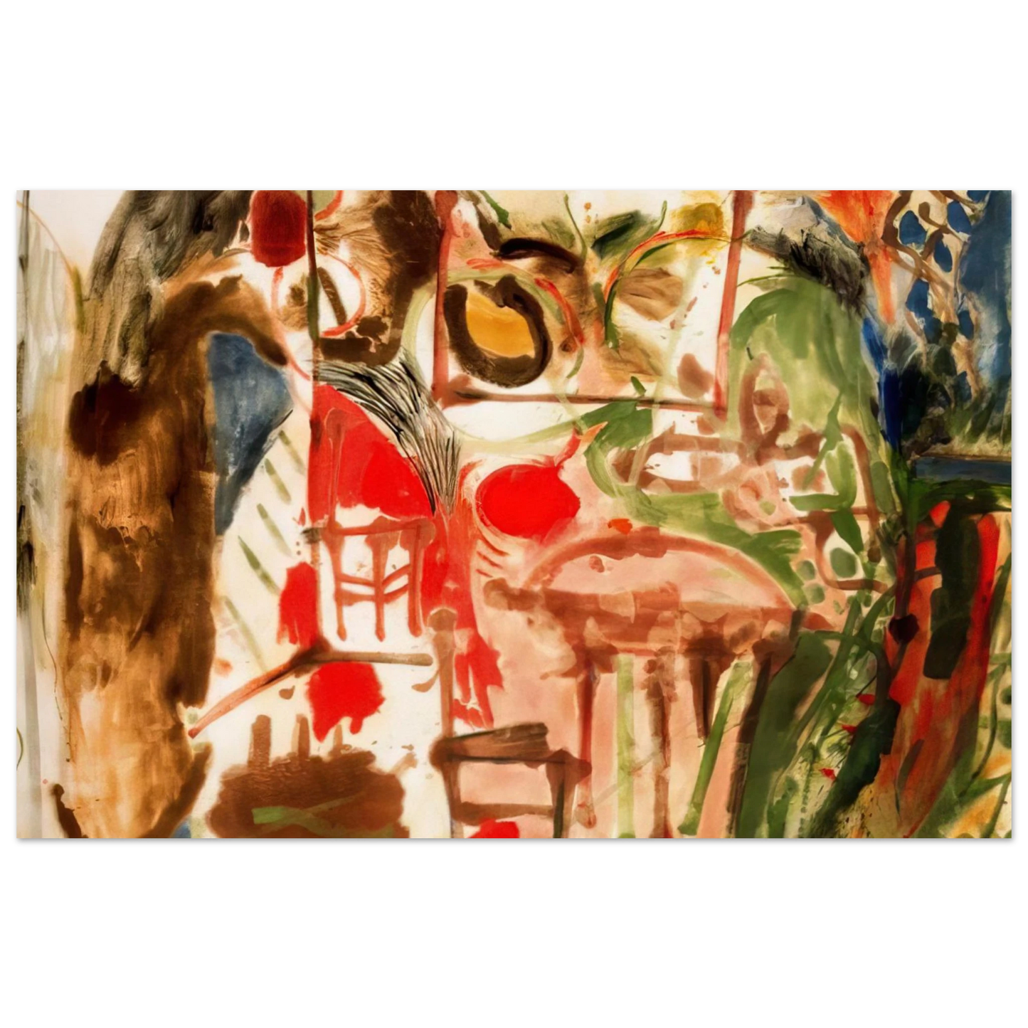 Helen Frankenthaler - Interior - 1957 Wall art - 30x40 cm / 12x16 inches - Premium Wooden Framed Poster With Fine Art Paper - Black frame