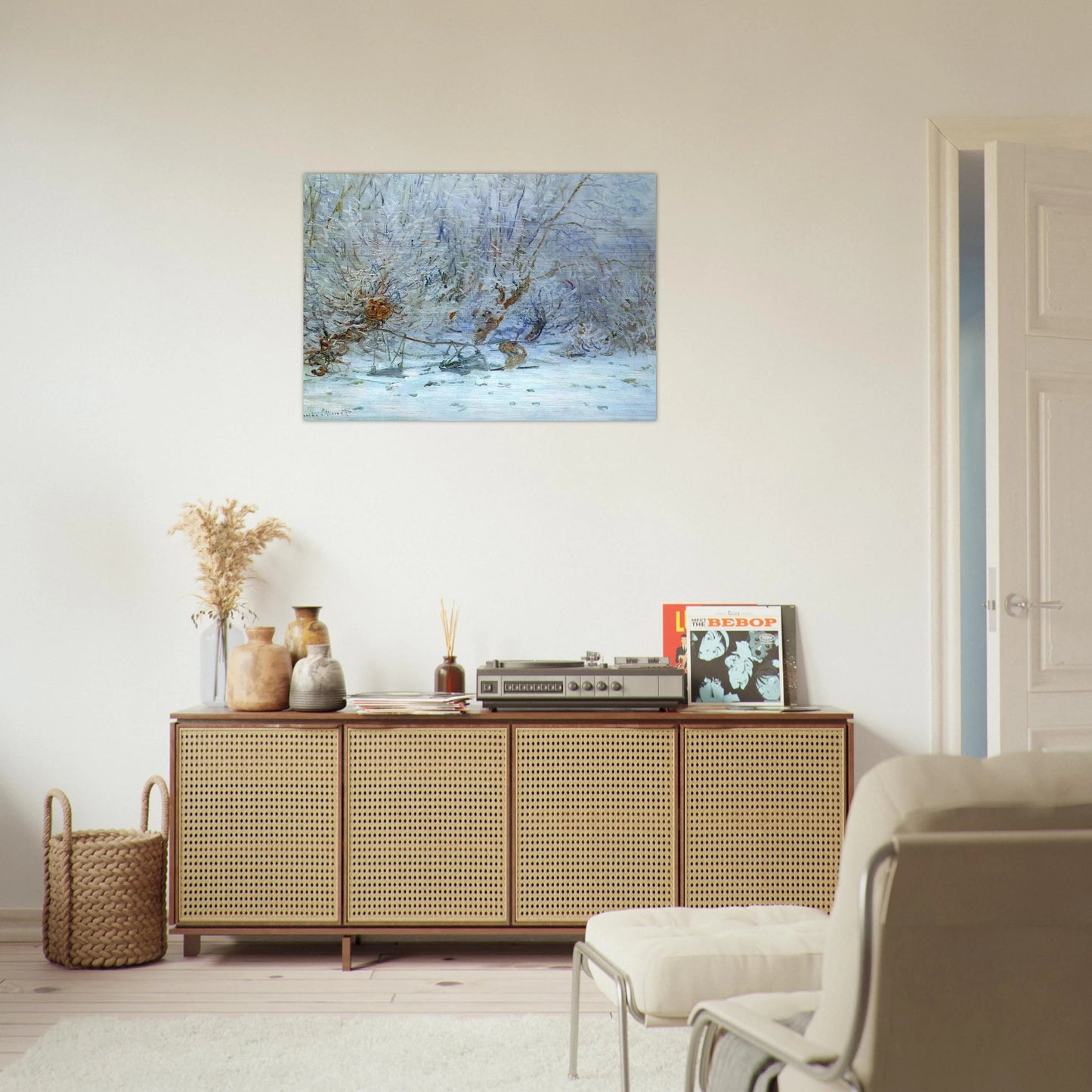 The Frost - claude monet Brushed Aluminum Print - 70x100 cm / 28x40 inches | claude monet Aluminum Print | claude monet Prints