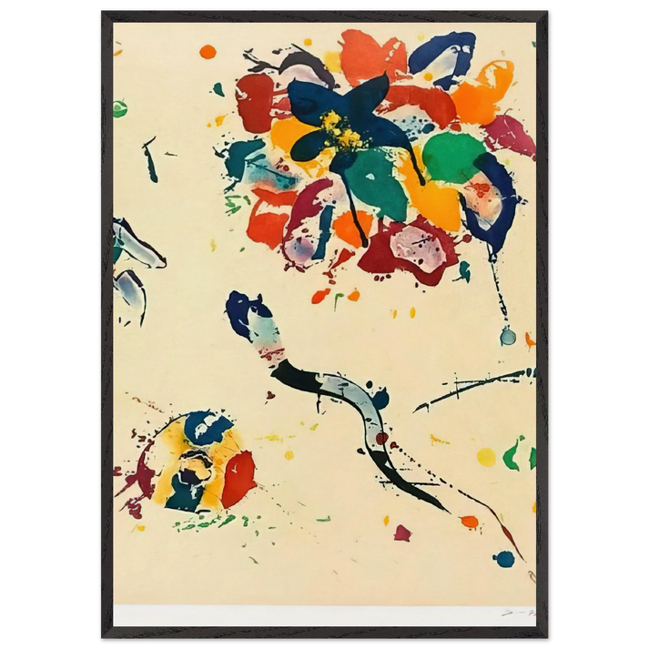 Untitled  SFE 075  - Sam Francis 70x100 cm / 28x40 inches Framed Art Print – Black Wooden Frame