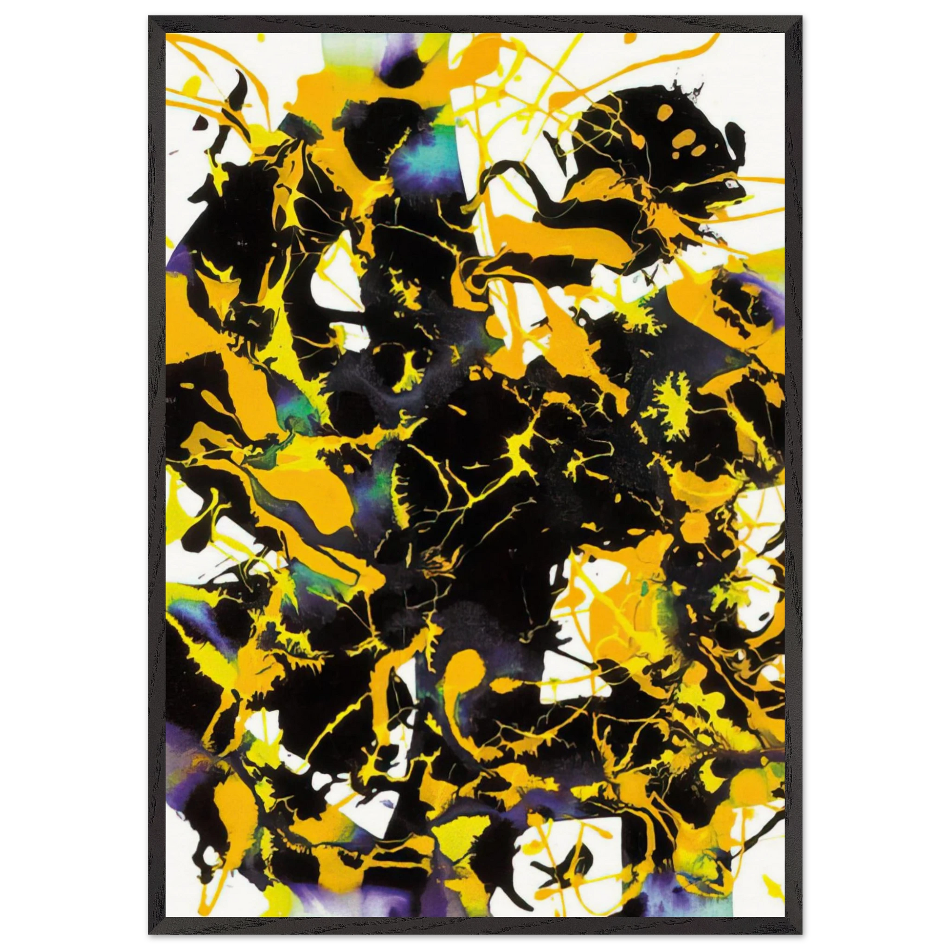 Untitled  SFP94-53  SFF 1727  - Sam Francis Framed Art Print – Black Wooden Frame - Default Title - -Framed Art Print