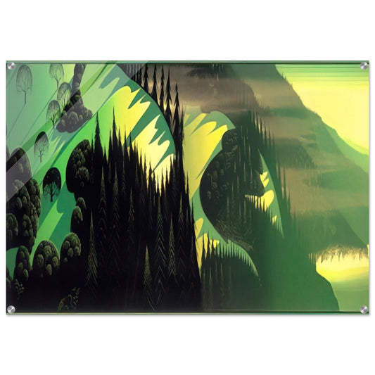 Three Pastures by the Sea - Eyvind Earle Acrylic Print - 70x100 cm / 28x40″ inches