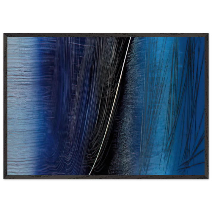 Untitled T1962-L7 - 1962 - Hans Hartung 70x100 cm / 28x40 inches Framed Art Print – Black Wooden Frame