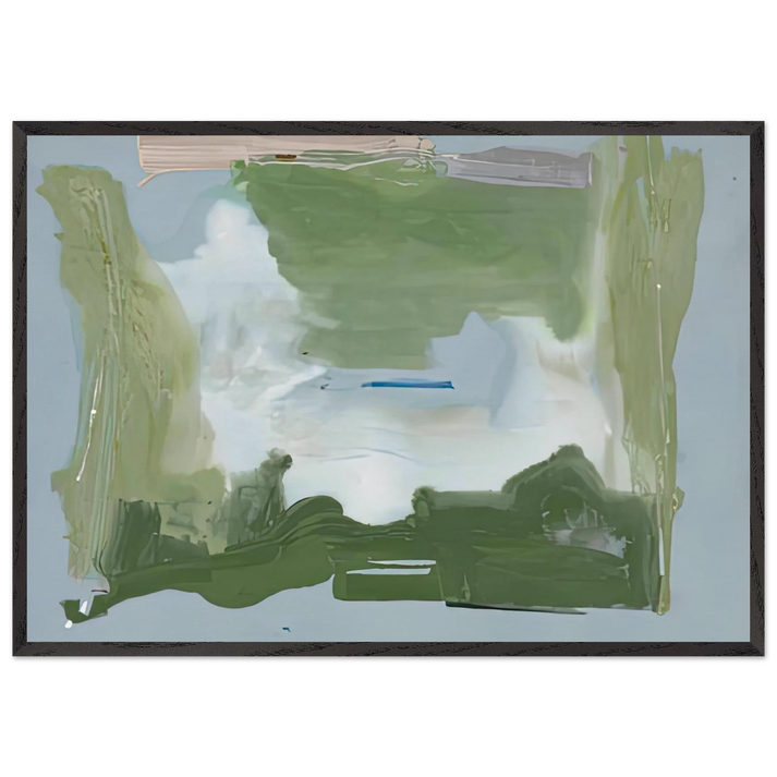 Lush Spring 1975- - Helen Frankenthaler 70x100 cm / 28x40 inches Framed Art Print – Black Wooden Frame