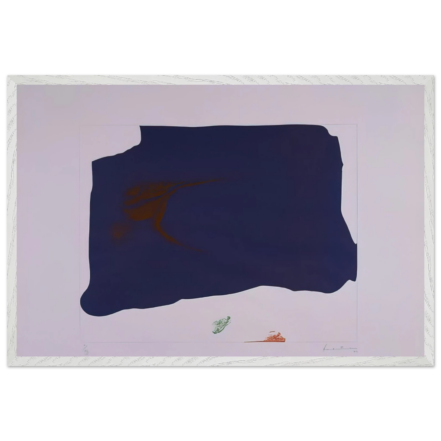 Helen Frankenthaler - Variation II on Mauve Corner - 1969 Wall art - 20x25 cm / 8x10 inches - Premium Wooden Framed Poster With Fine Art Paper - Wood frame