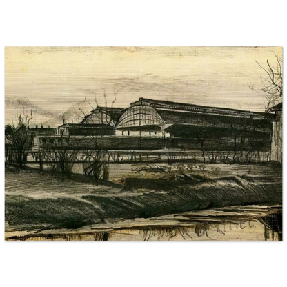 Station in The Hague - Vincent van Gogh Brushed Aluminum Print - 70x100 cm / 28x40 inches | Vincent van Gogh Aluminum Print | Vincent van Gogh Prints