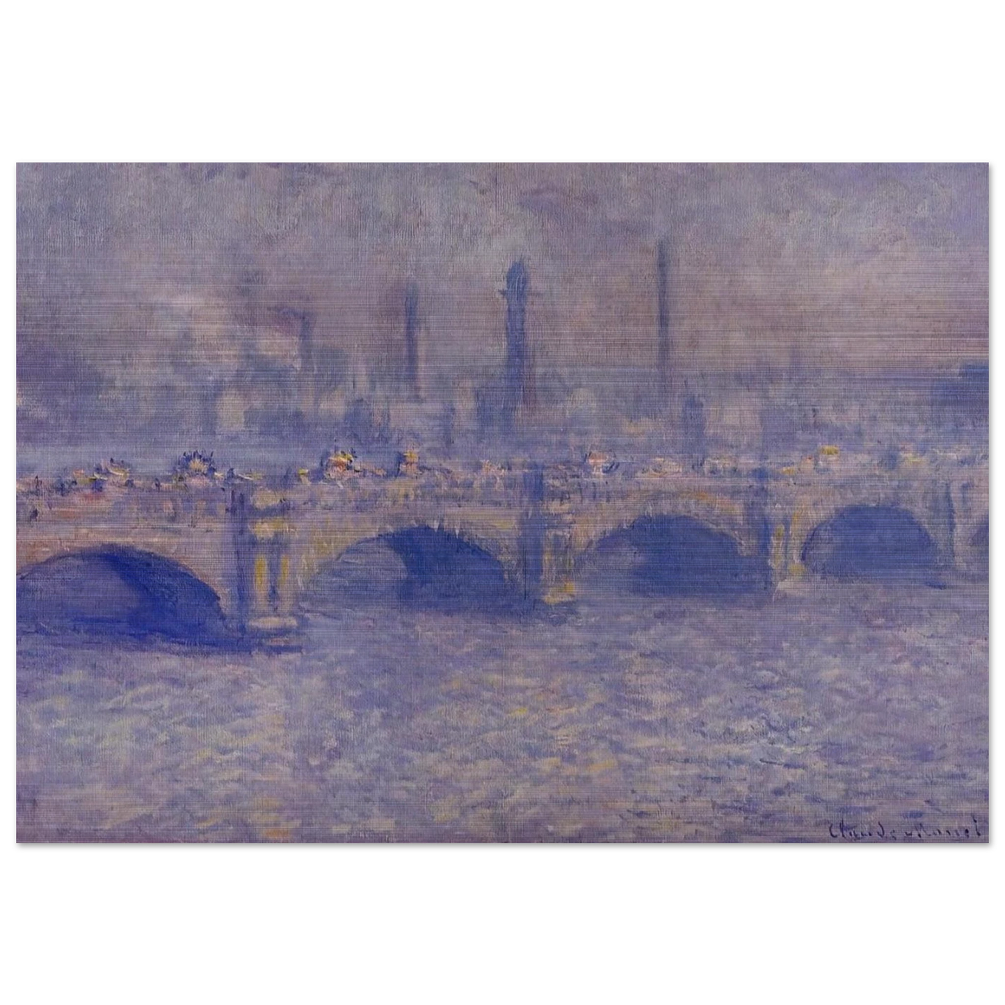 Waterloo Bridge, Sunlight Effect - claude monet Brushed Aluminum Print - 70x100 cm / 28x40 inches | claude monet Aluminum Print | claude monet Prints