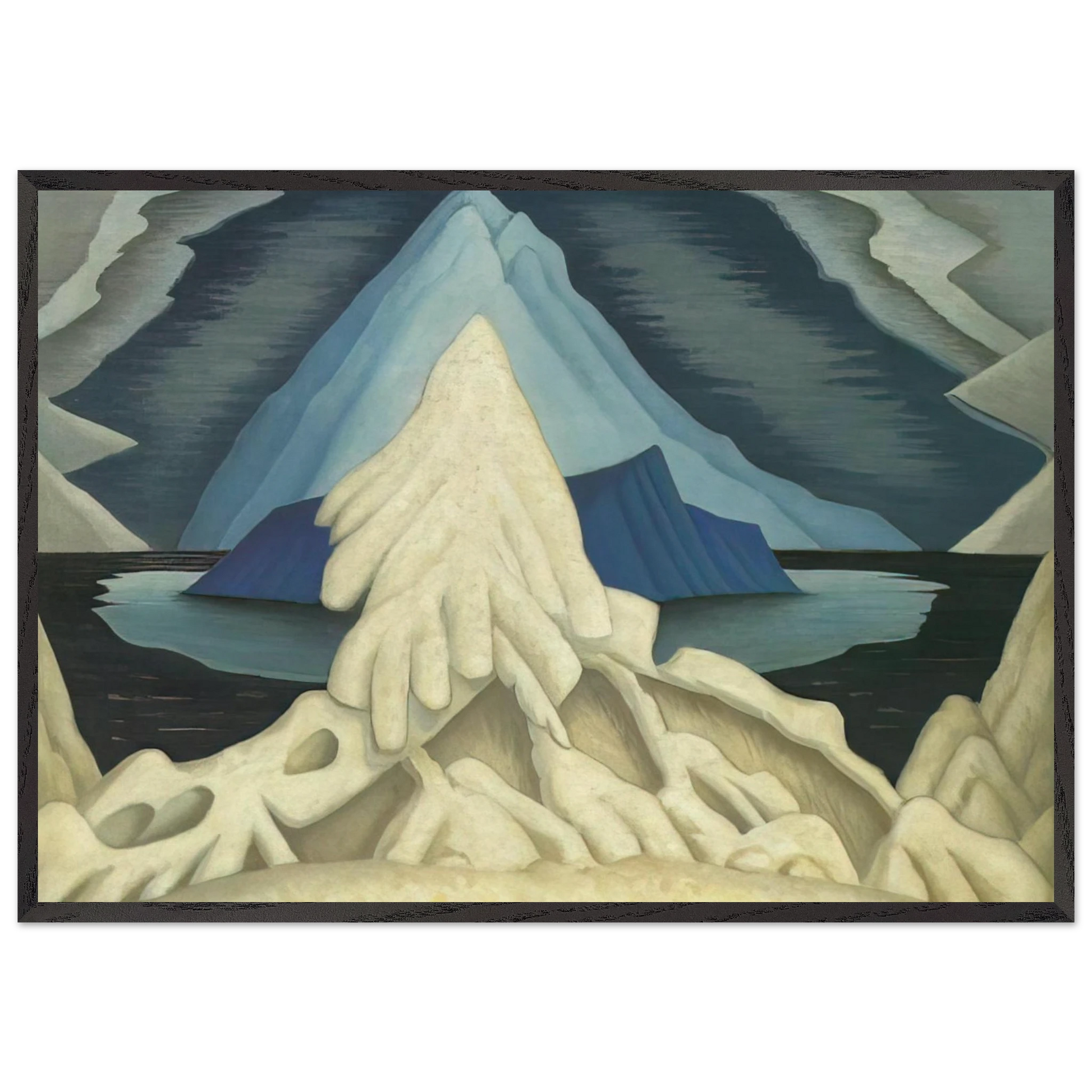 Winter comes from the Arctic to the Temperate Zone - 1935 - Lawren Harris Framed Art Print – Black Wooden Frame - Default Title - -Framed Art Print