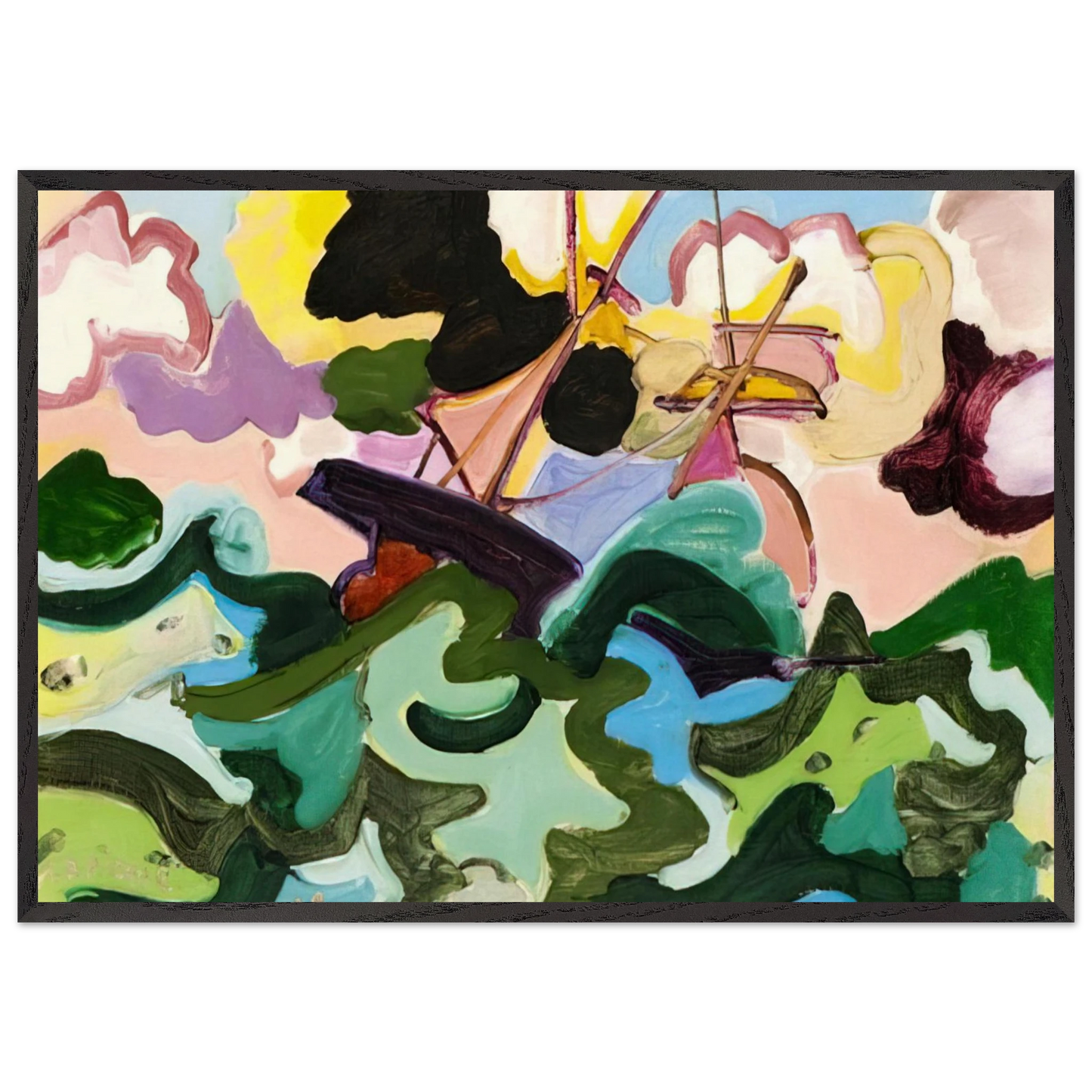 En fuite - Fauvism Tachisme - Charles Lapicque Framed Art Print – Black Wooden Frame - Default Title - -Framed Art Print