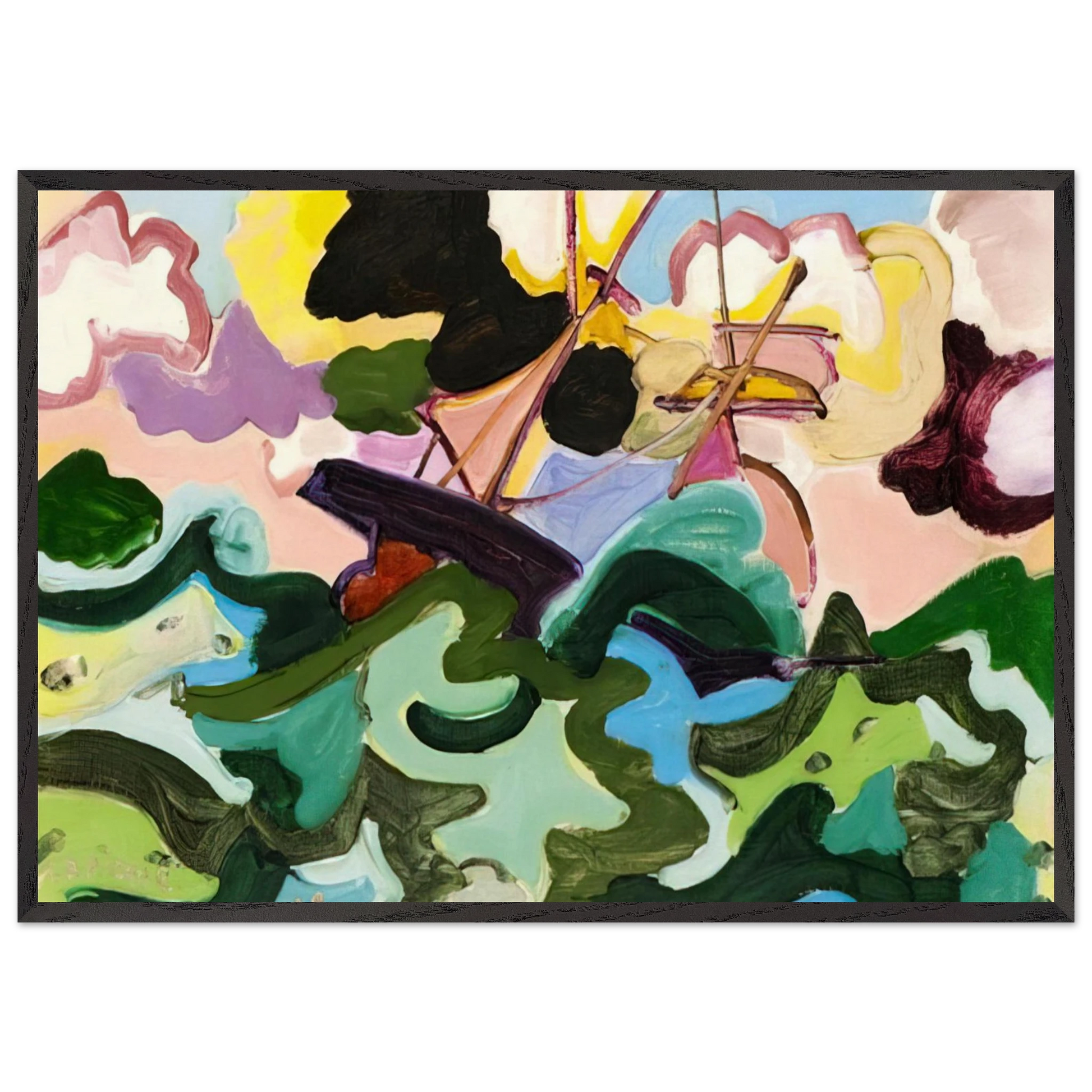 En fuite - Fauvism Tachisme - Charles Lapicque Framed Art Print – Black Wooden Frame - Default Title - -Framed Art Print