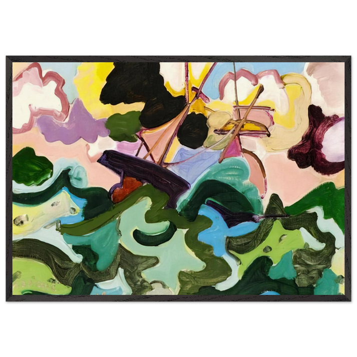 En fuite - Fauvism Tachisme - Charles Lapicque 70x100 cm / 28x40 inches Framed Art Print – Black Wooden Frame