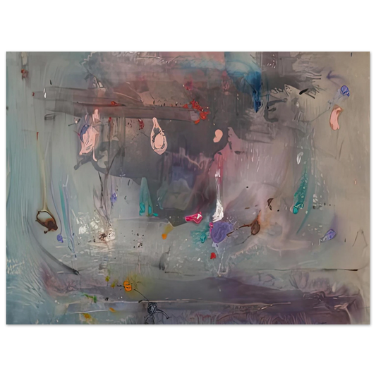Helen Frankenthaler - Grey Fireworks, 1982- Wall Art - 21x29.7 cm / 8x12" - Fine Art Poster - -