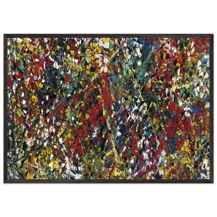 Composition N3 - Jean-Paul Riopelle 70x100 cm / 28x40 inches Framed Art Print – Black Wooden Frame