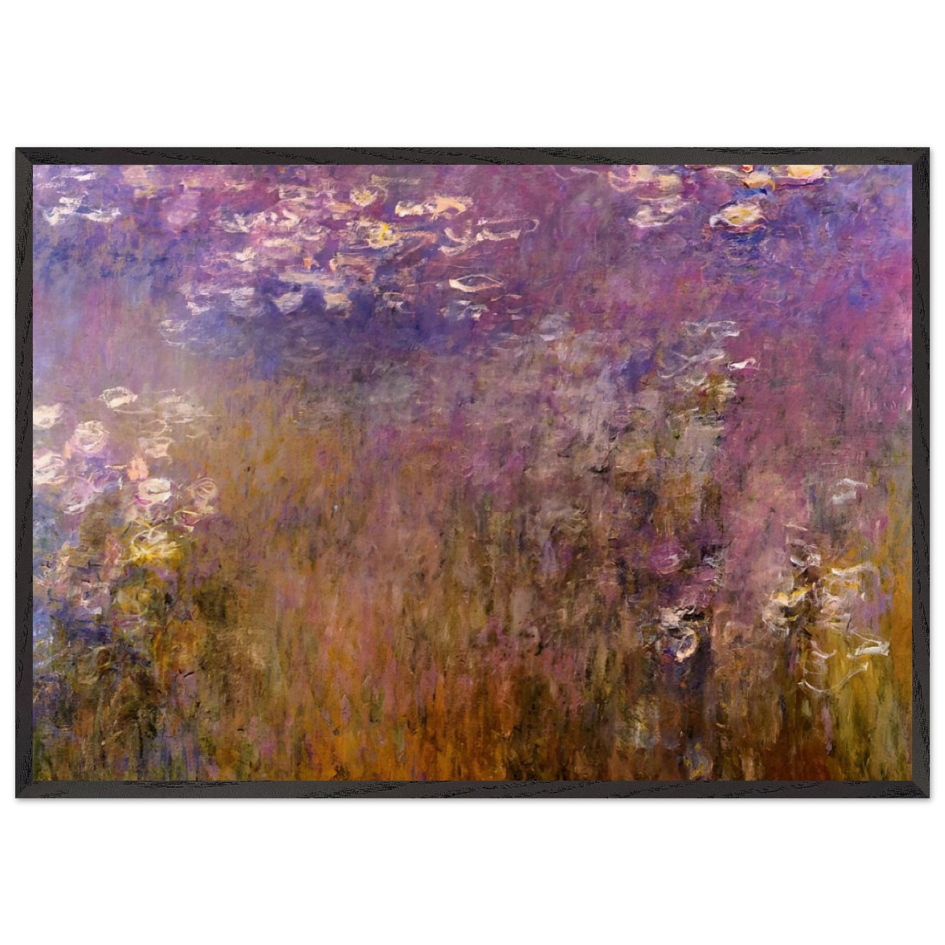 Agapanthus center panel - claude monet Framed Art Print – Black Wooden Frame - Default Title - -Framed Art Print