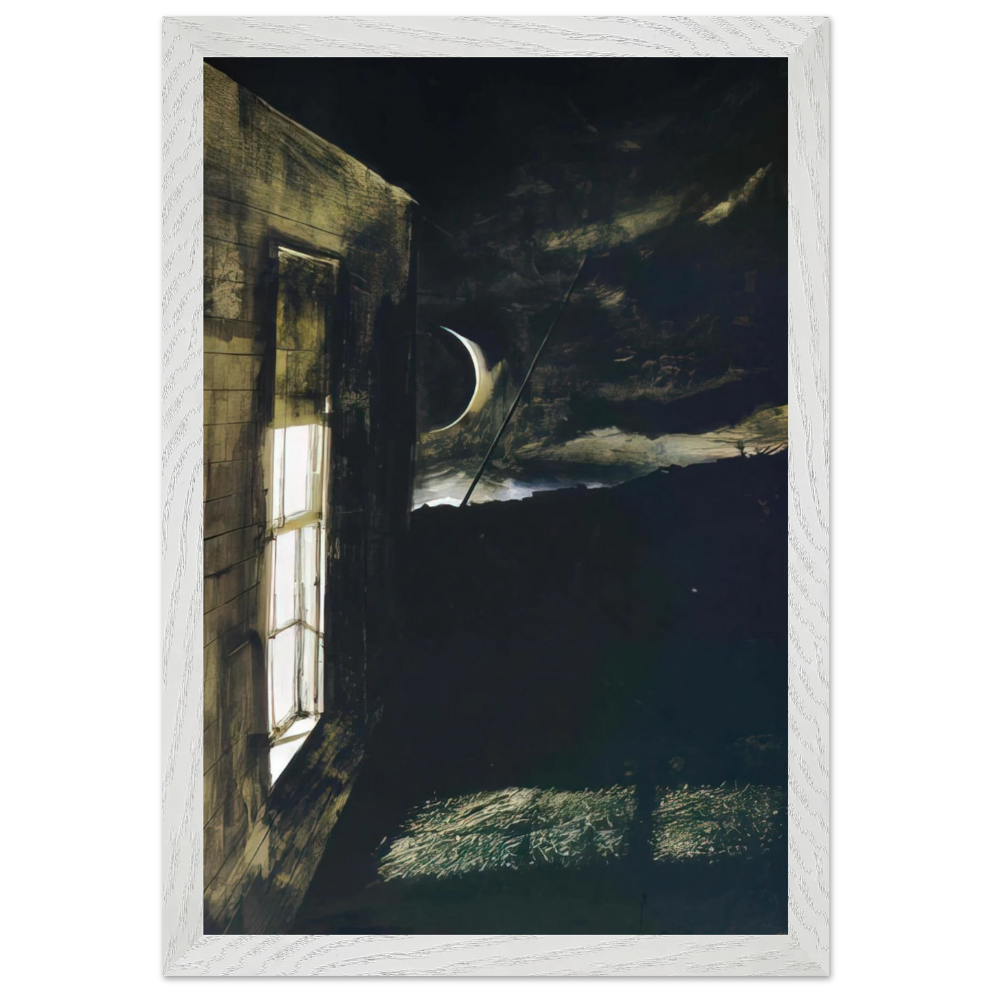 Andrew Wyeth - CRESCENT MOON Wall Art - 60x80 cm / 24x32 inches - Premium Wooden Framed Poster With Fine Art Paper - Wood frame