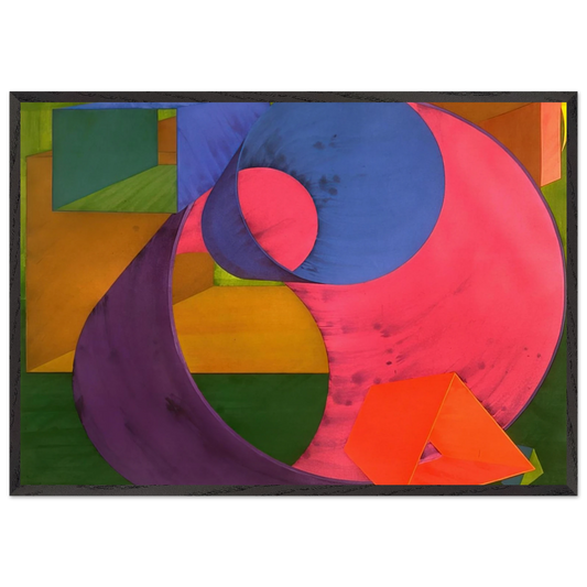 Indigo - Al Held Framed Art Print – Black Wooden Frame - Default Title - -Framed Art Print