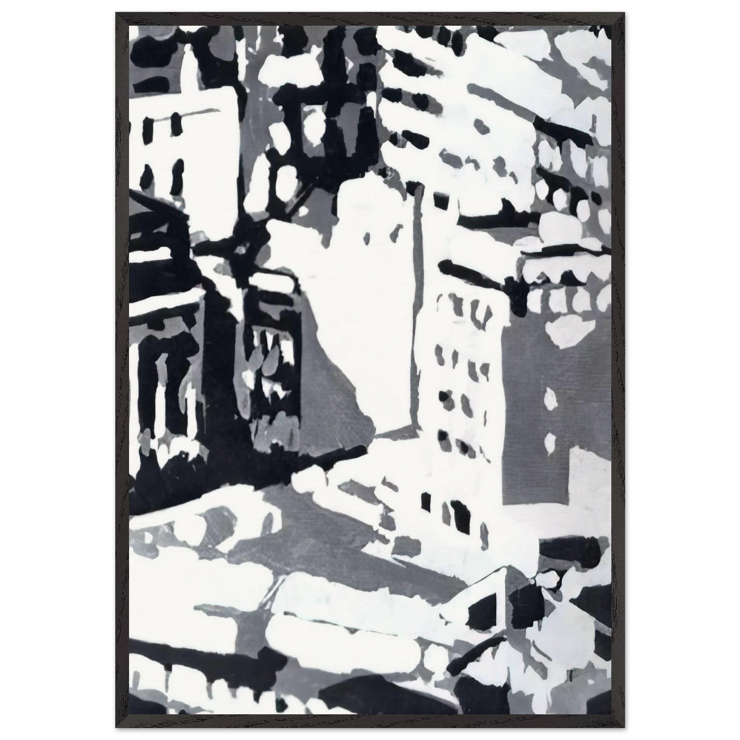 TOWNSCAPE 1969 1 - Gerhard Richter Framed Art Print – Black Wooden Frame - Default Title - -Framed Art Print