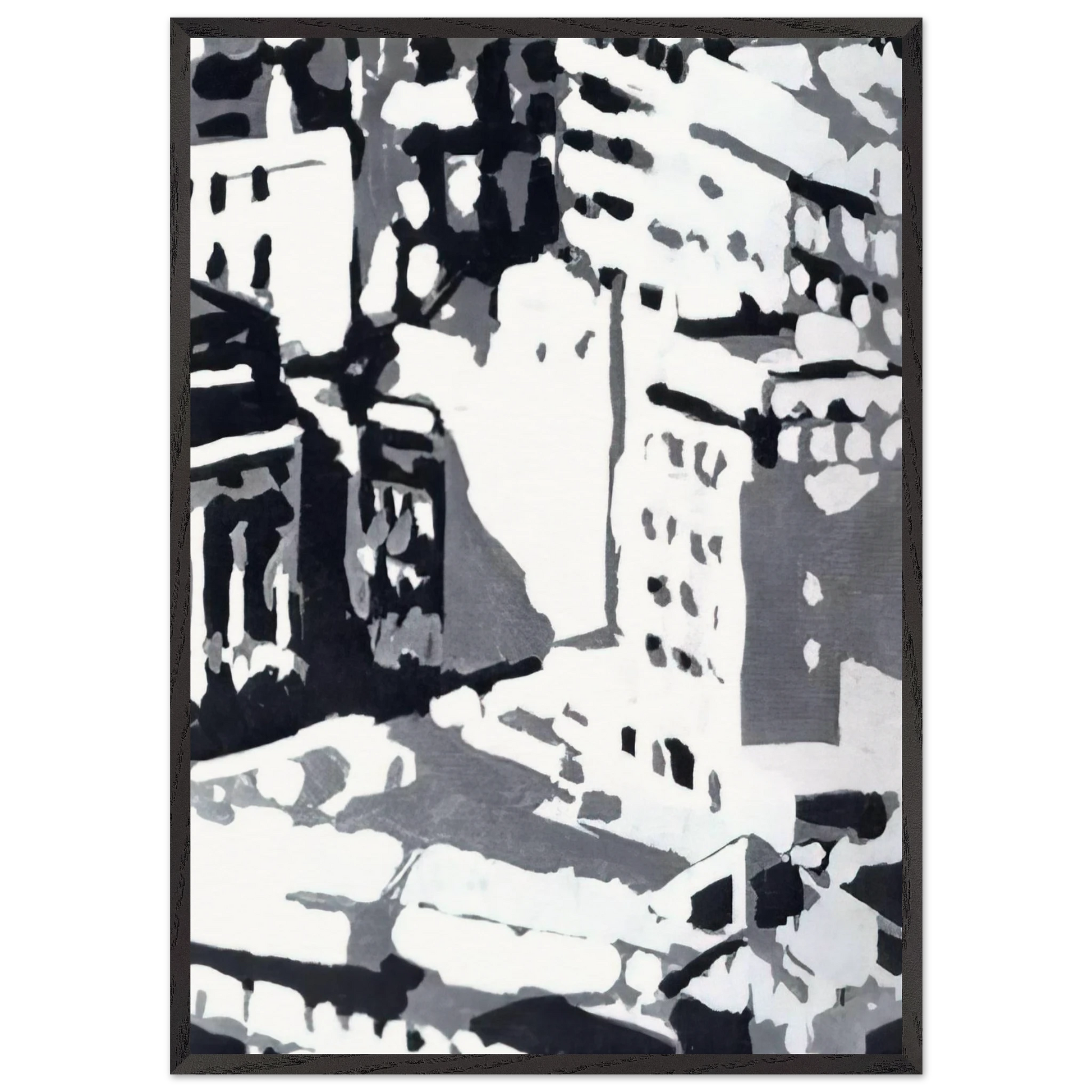 TOWNSCAPE 1969 1 - Gerhard Richter Framed Art Print – Black Wooden Frame - Default Title - -Framed Art Print