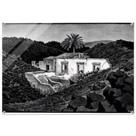 HOUSE IN THE LAVA NEAR NUNZIATA - MC Escher Acrylic Print - 70x100 cm / 28x40″ inches | Maurits Cornelis Escher Prints