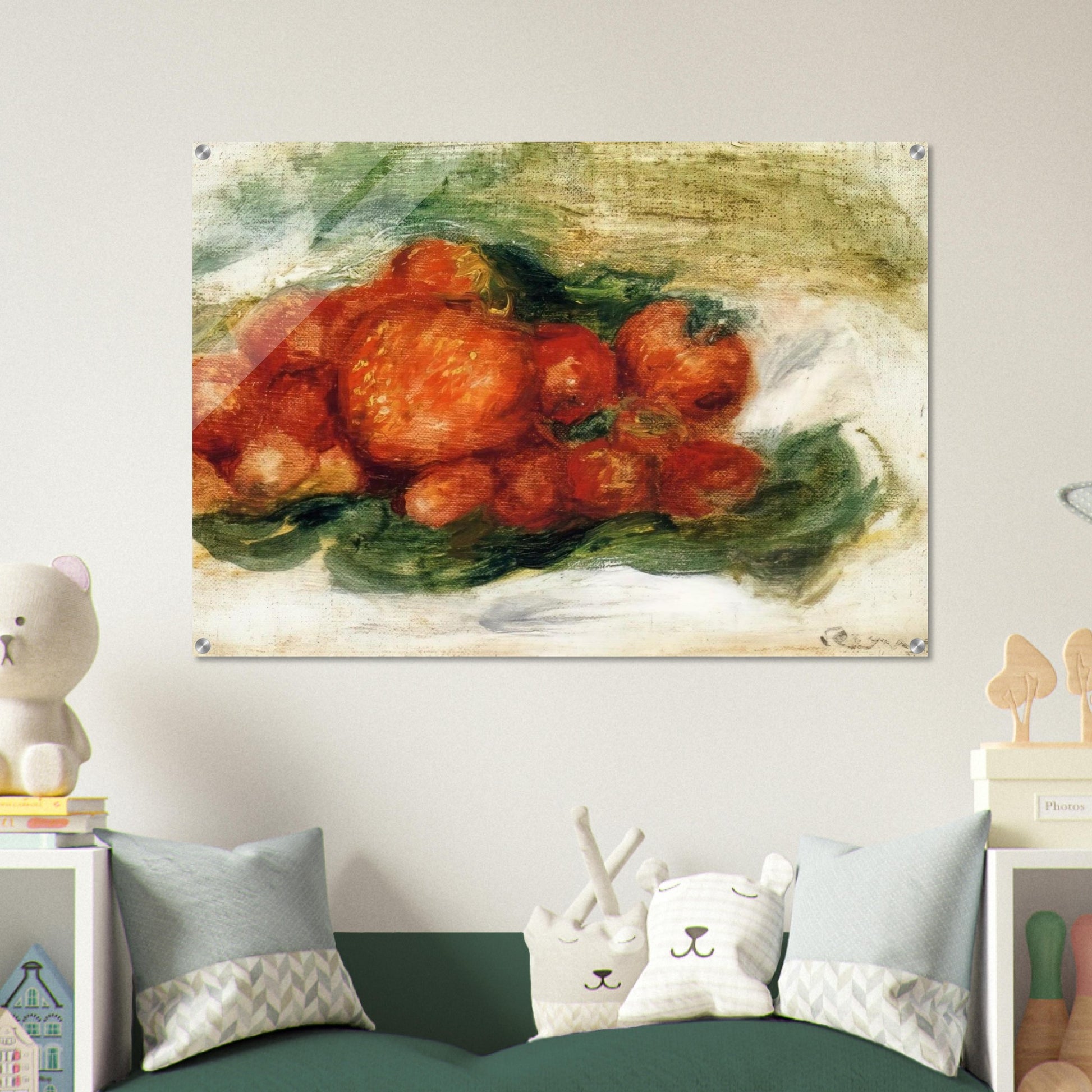 Still Life with Strawberries - Pierre-Auguste Renoir Acrylic Print - 70x100 cm / 28x40″ inches