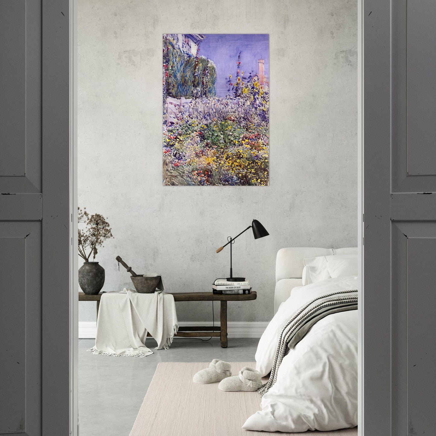 Dexter`s Garden - Childe Hassam Brushed Aluminum Print - 70x100 cm / 28x40 inches | Childe Hassam Aluminum Print | Childe Hassam Prints