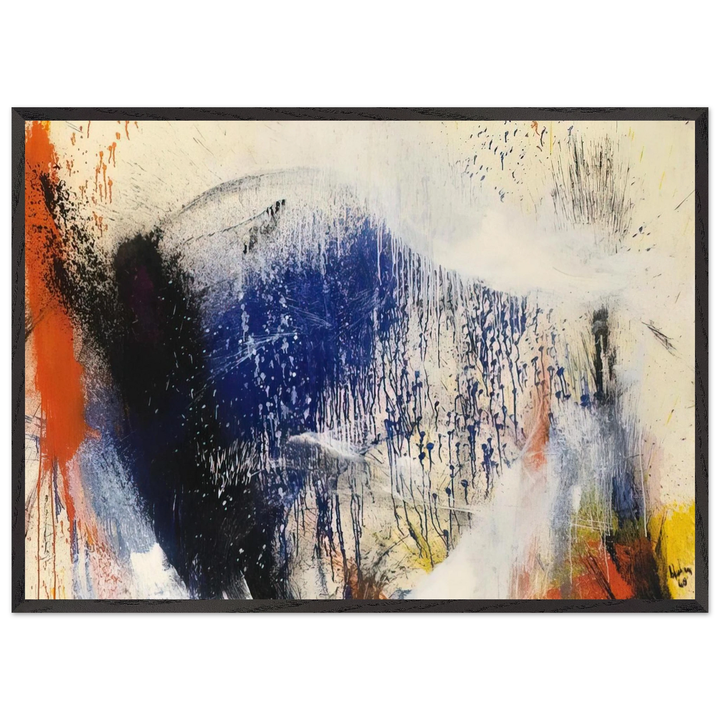 Helen Frankenthaler - Untitled - 1960 Wall art - 13x18 cm / 5x7 inches - Premium Wooden Framed Poster With Fine Art Paper - Wood frame