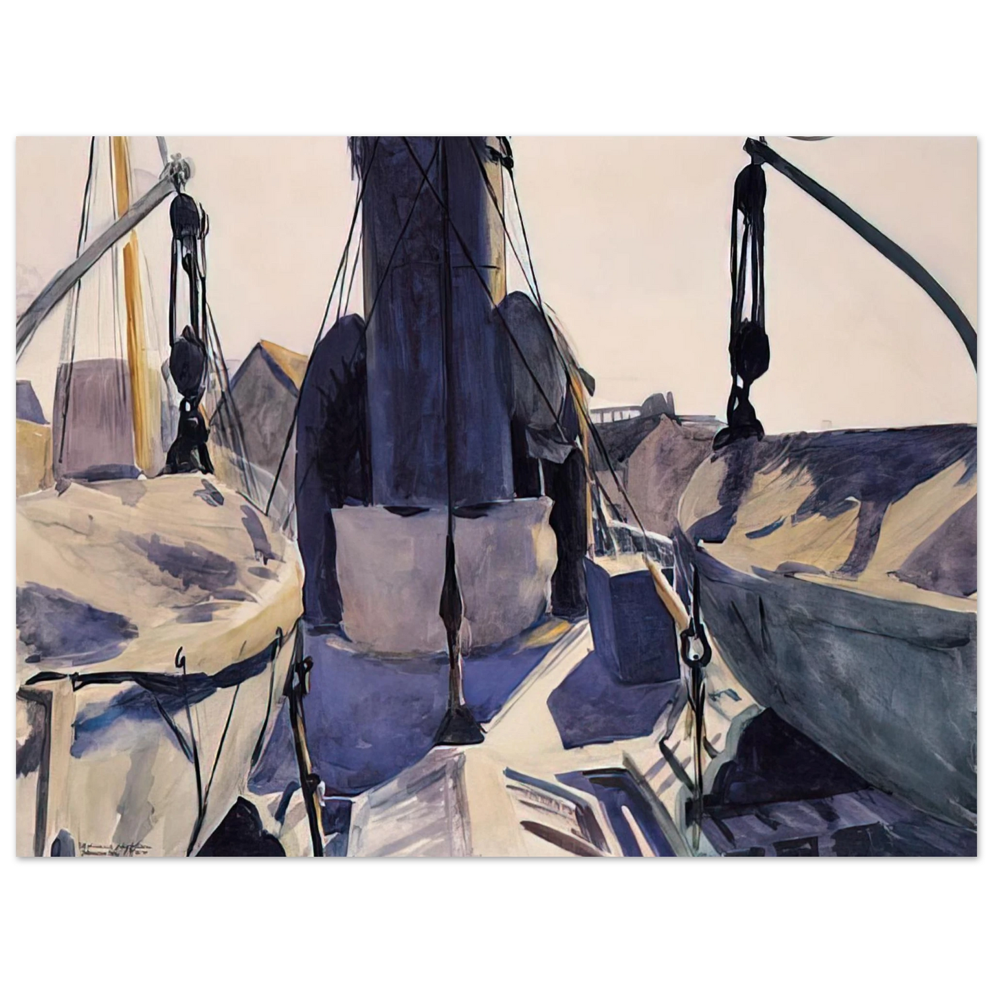 Edward Hopper - Funnel of Trawler Fine Art Poster - 13x18 cm / 5x7 inches