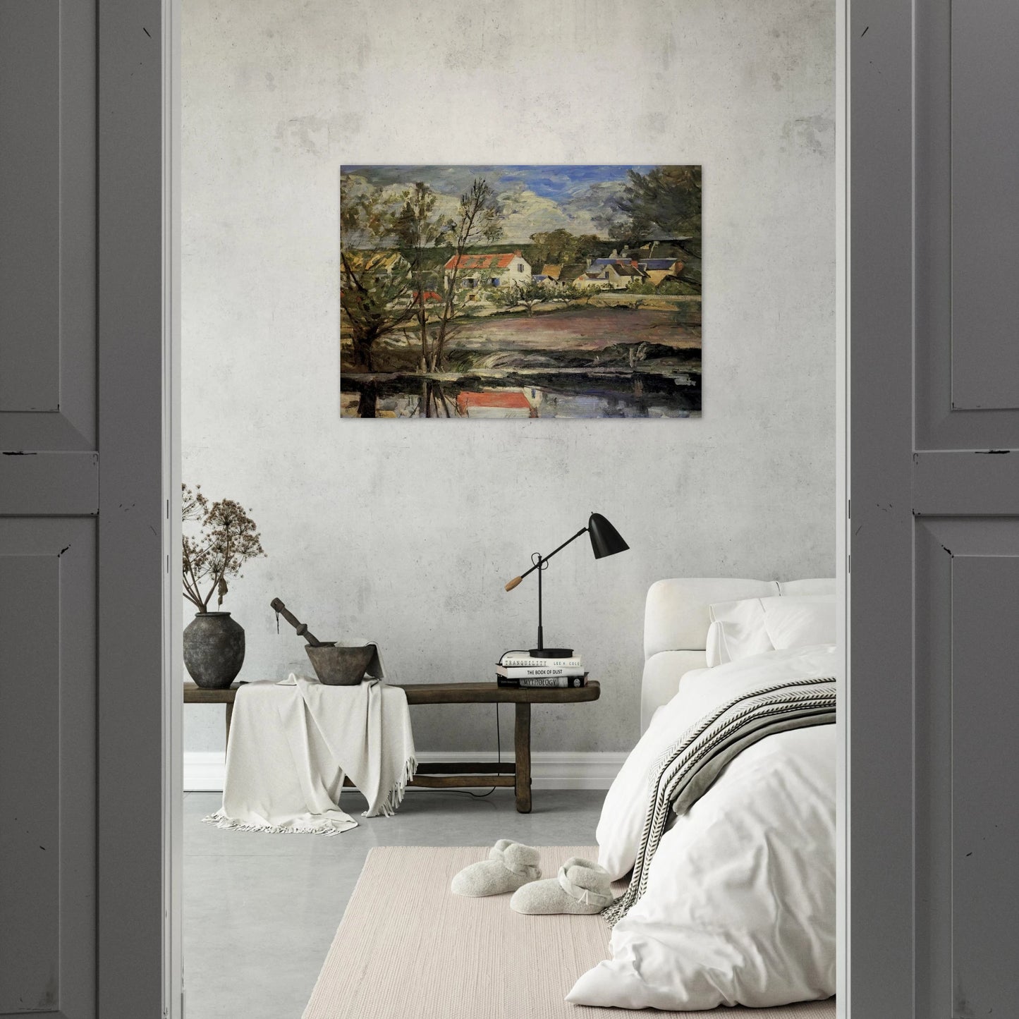 In the Oise Valley - Paul Cézanne Brushed Aluminum Print - 70x100 cm / 28x40 inches | Paul Cézanne Aluminum Print | Paul Cézanne Prints