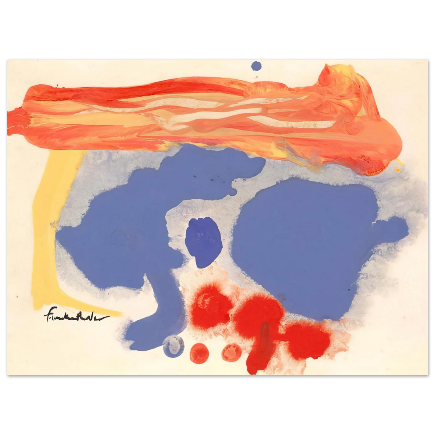 Helen Frankenthaler - Summerscene, Provincetown - 1961 Wall art - 30x40 cm / 12x16 inches - Premium Wooden Framed Poster With Fine Art Paper - Black frame