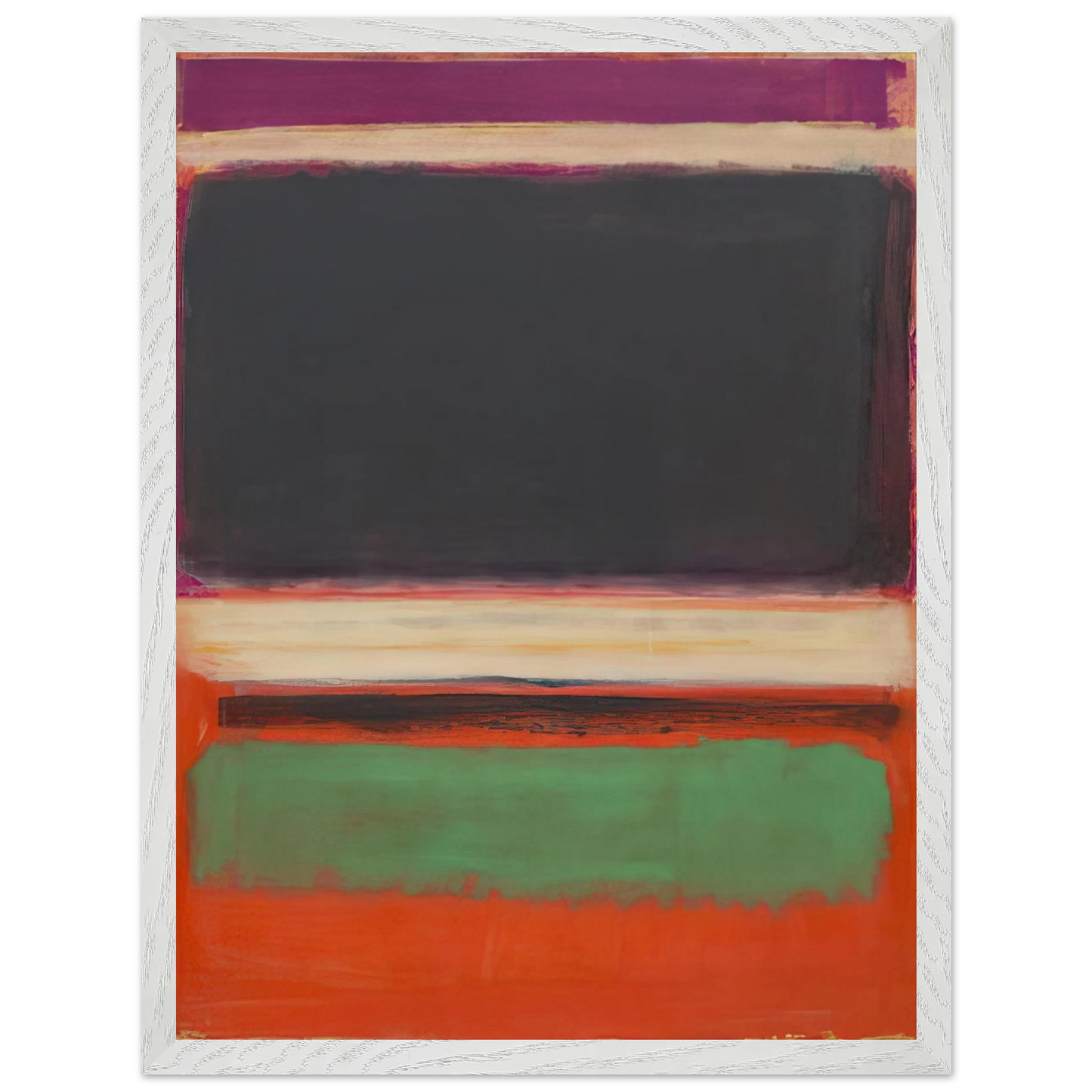 Mark Rothko - No.3No.13 Magenta, Black, Green on Orange - 1949 Wall Art - 21x29.7 cm / 8x12" - Premium Wooden Framed Poster With Fine Art Paper - Wood frame